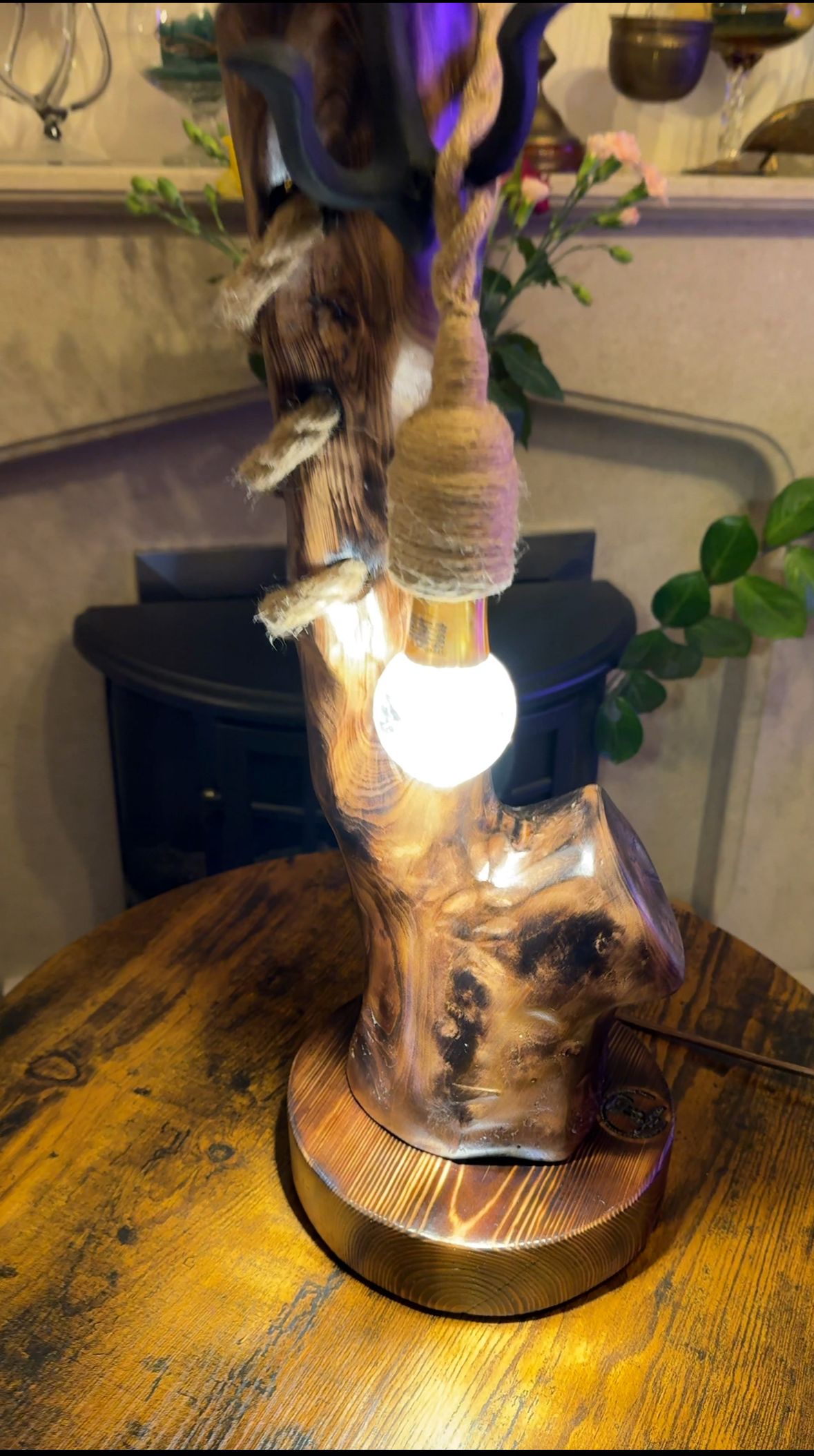 Eco Rustic Wooden Lamp – Handmade Lighting