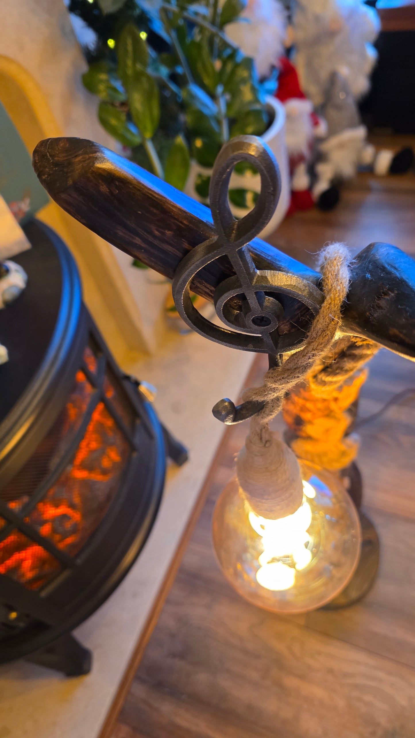 Music Collection – Rustic Wooden Lamp Handmade