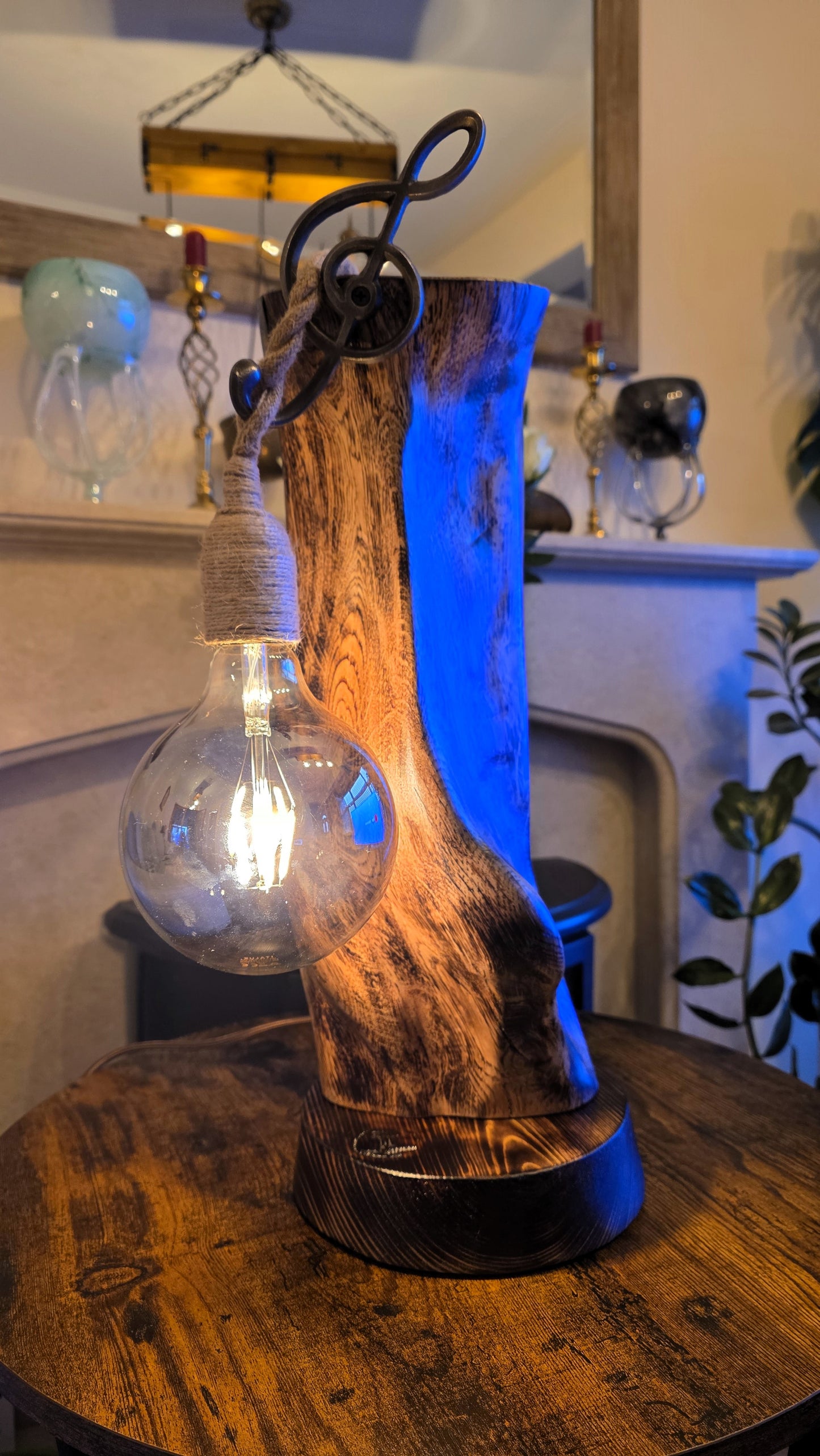 Handcrafted Rustic Driftwood Lamp – Coastal Style Table Lamp from Cornwall