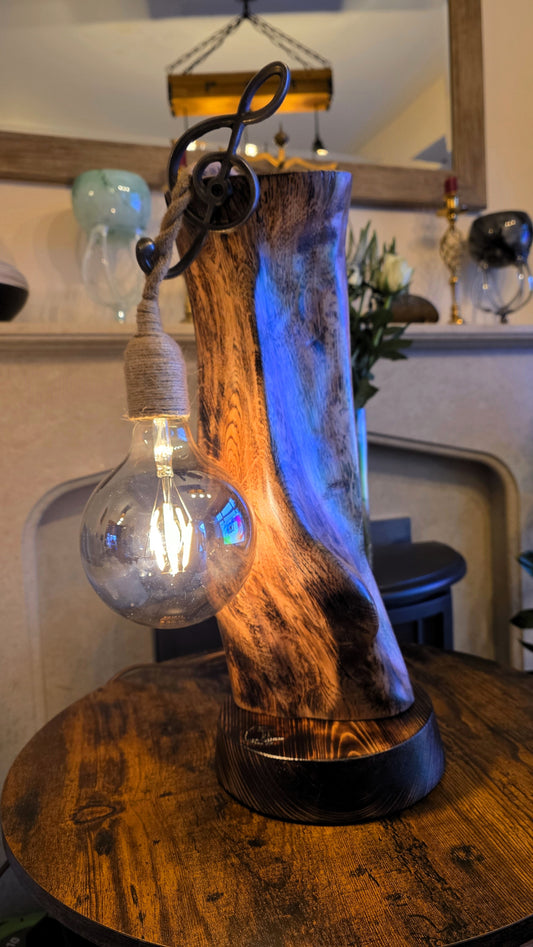 Handcrafted Rustic Driftwood Lamp – Coastal Style Table Lamp from Cornwall