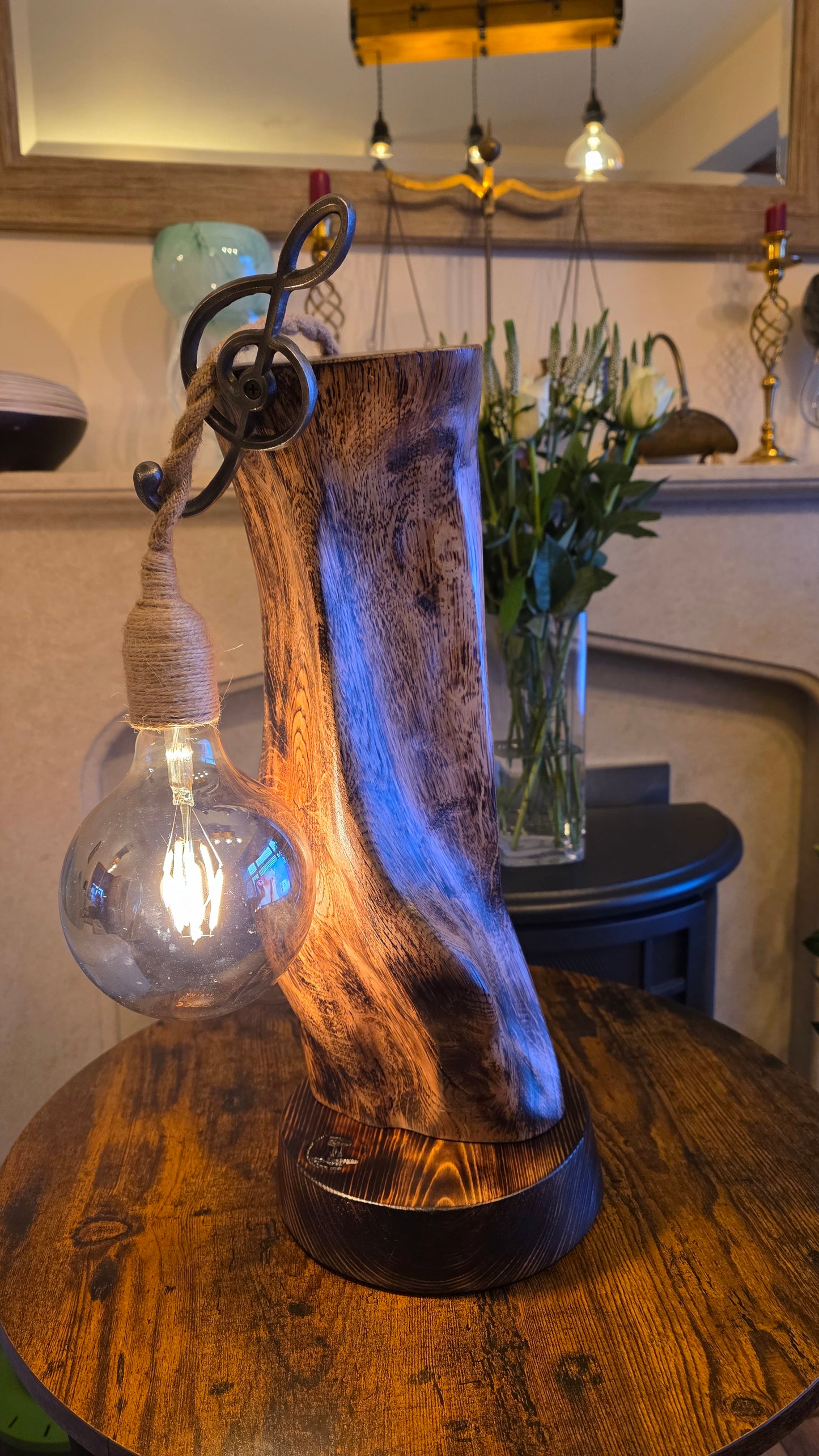 Handcrafted Rustic Driftwood Lamp – Coastal Style Table Lamp from Cornwall