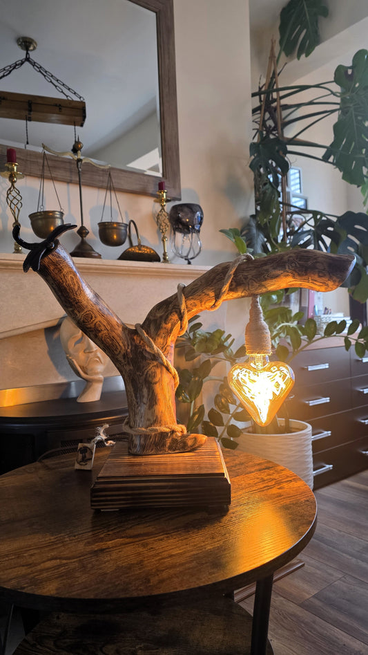 unique handmade wooden lamp