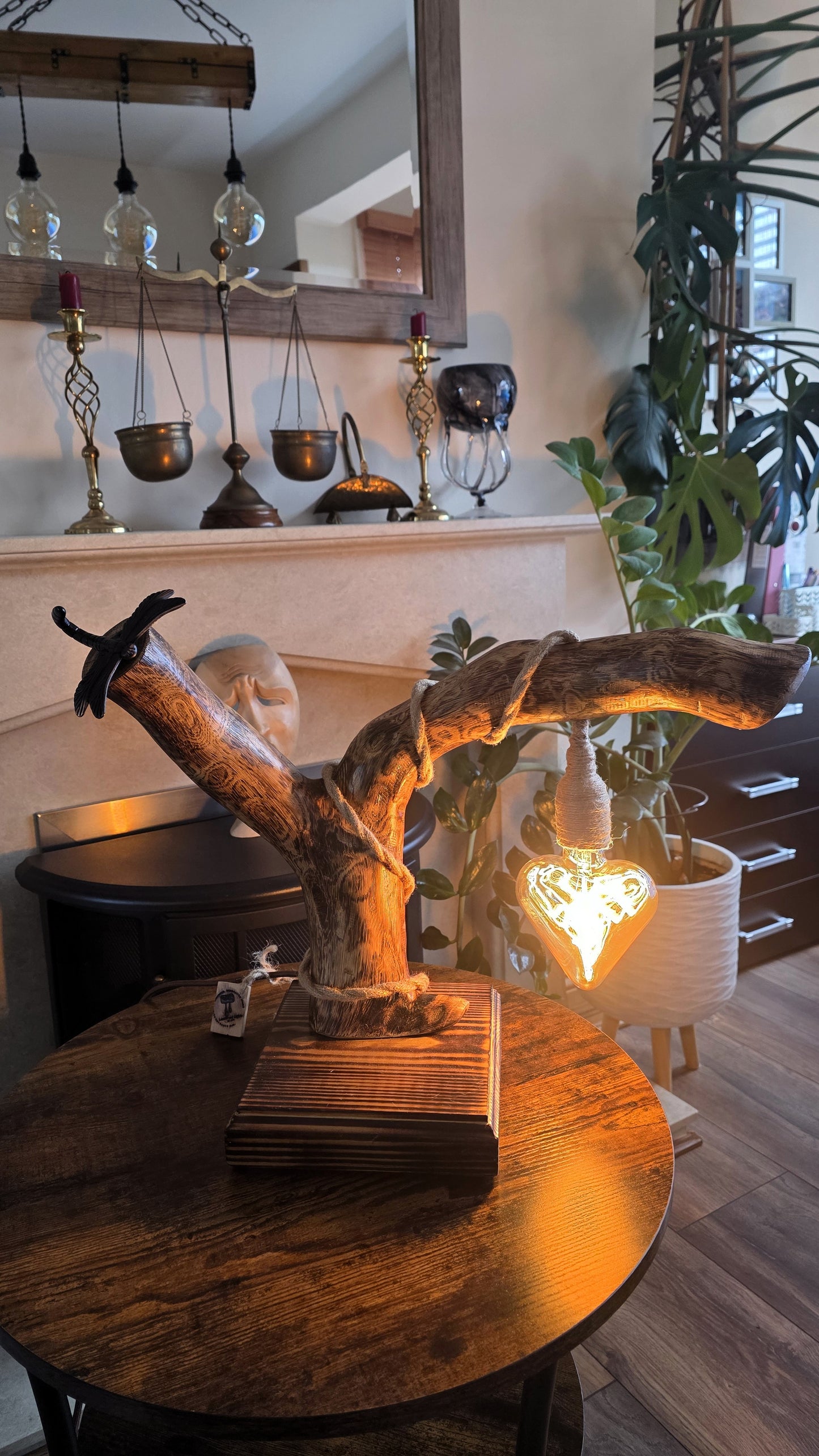 unique handmade wooden lamp