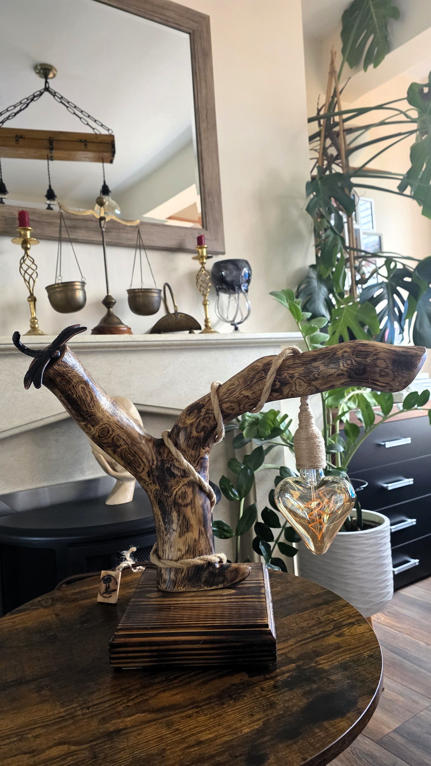 unique handmade wooden lamp
