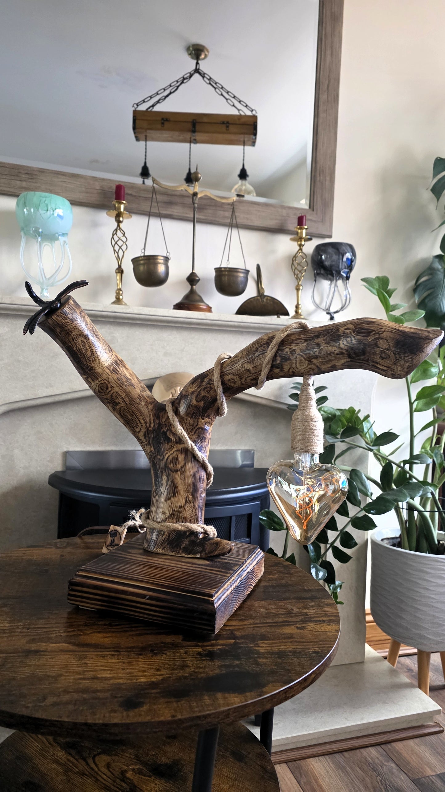 unique handmade wooden lamp