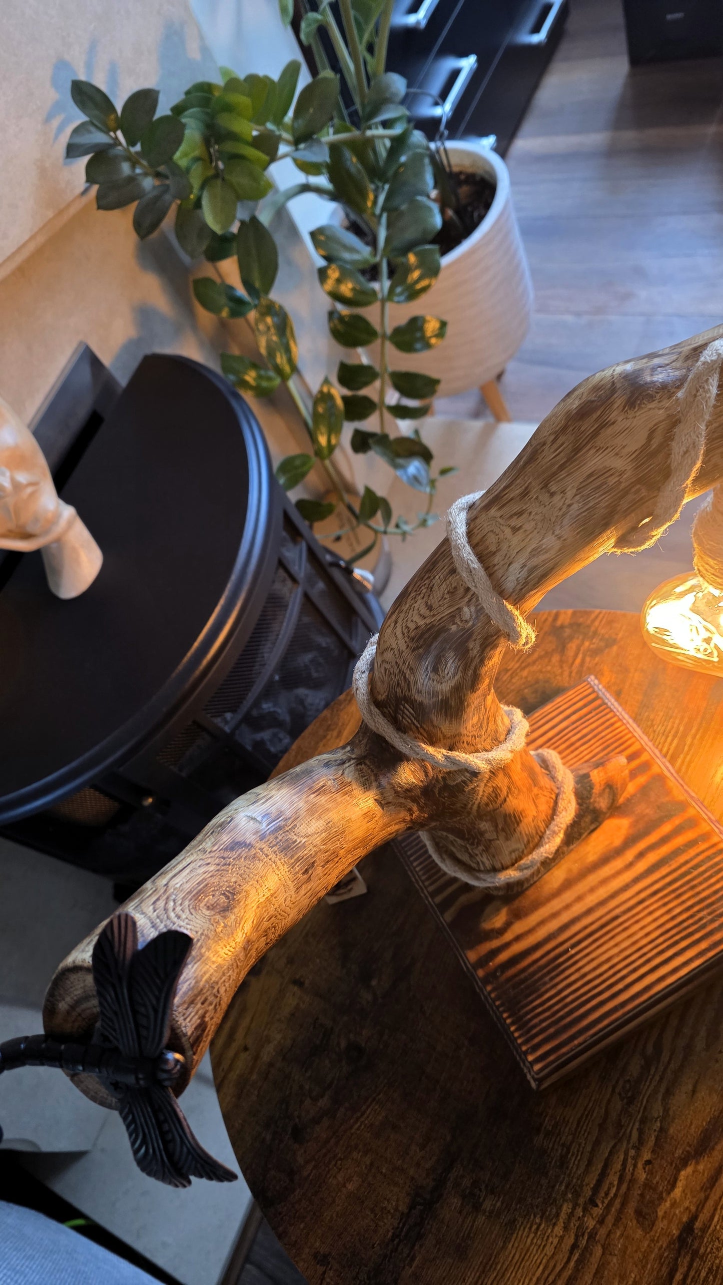 unique handmade wooden lamp
