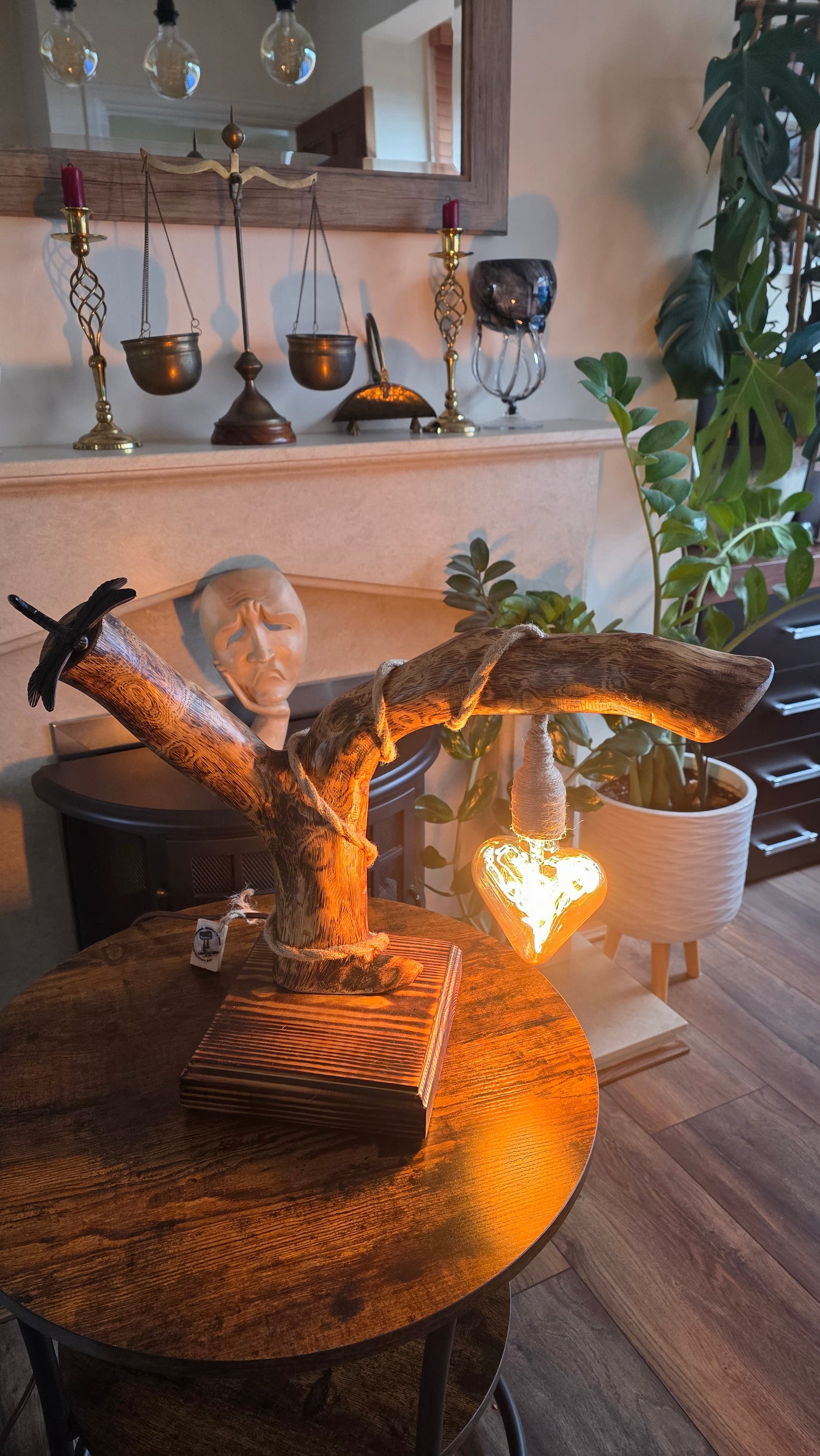 unique handmade wooden lamp