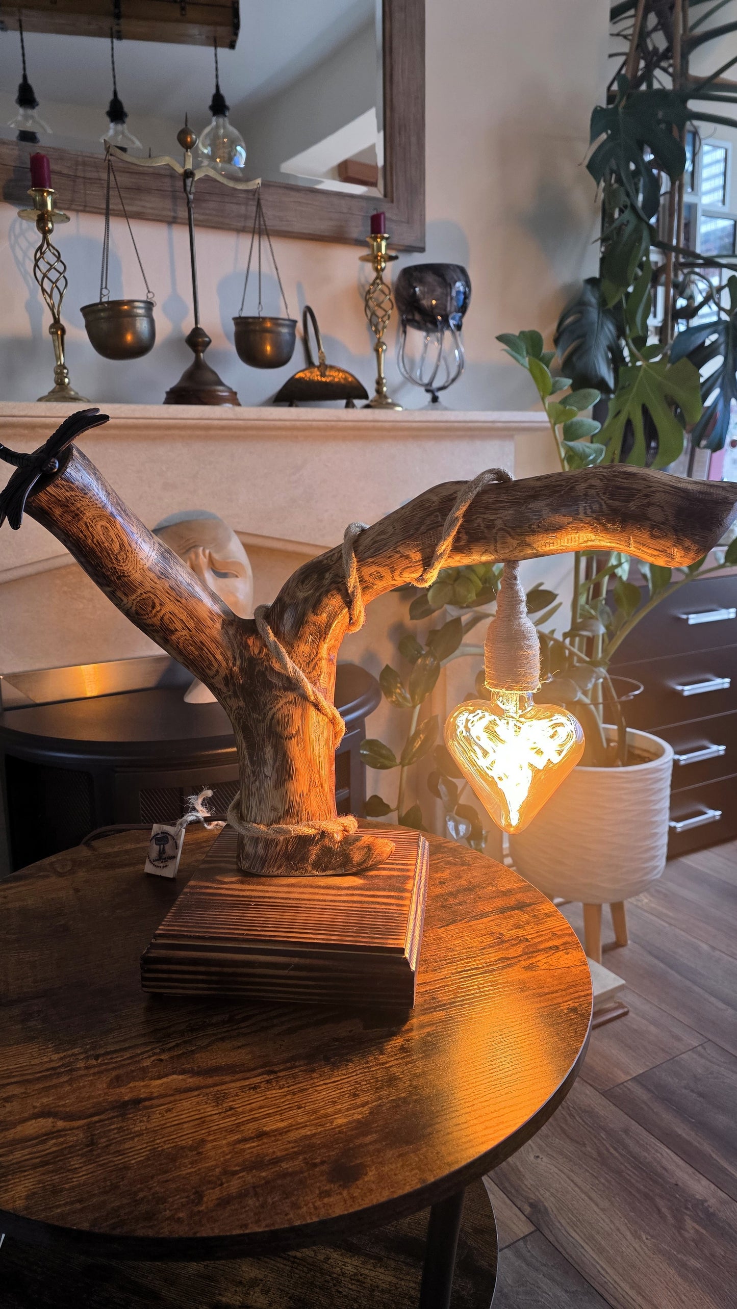 unique handmade wooden lamp
