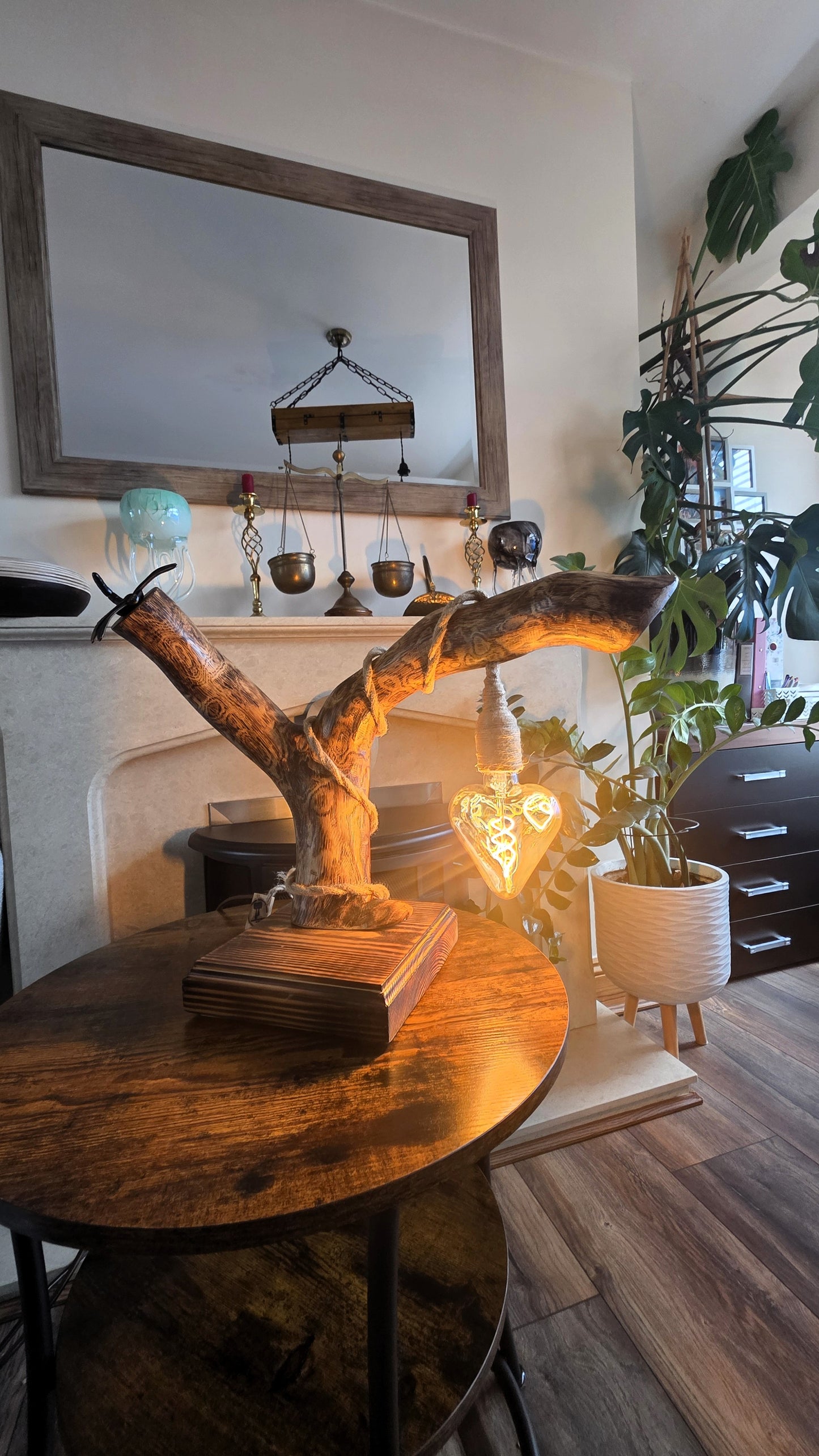 unique handmade wooden lamp