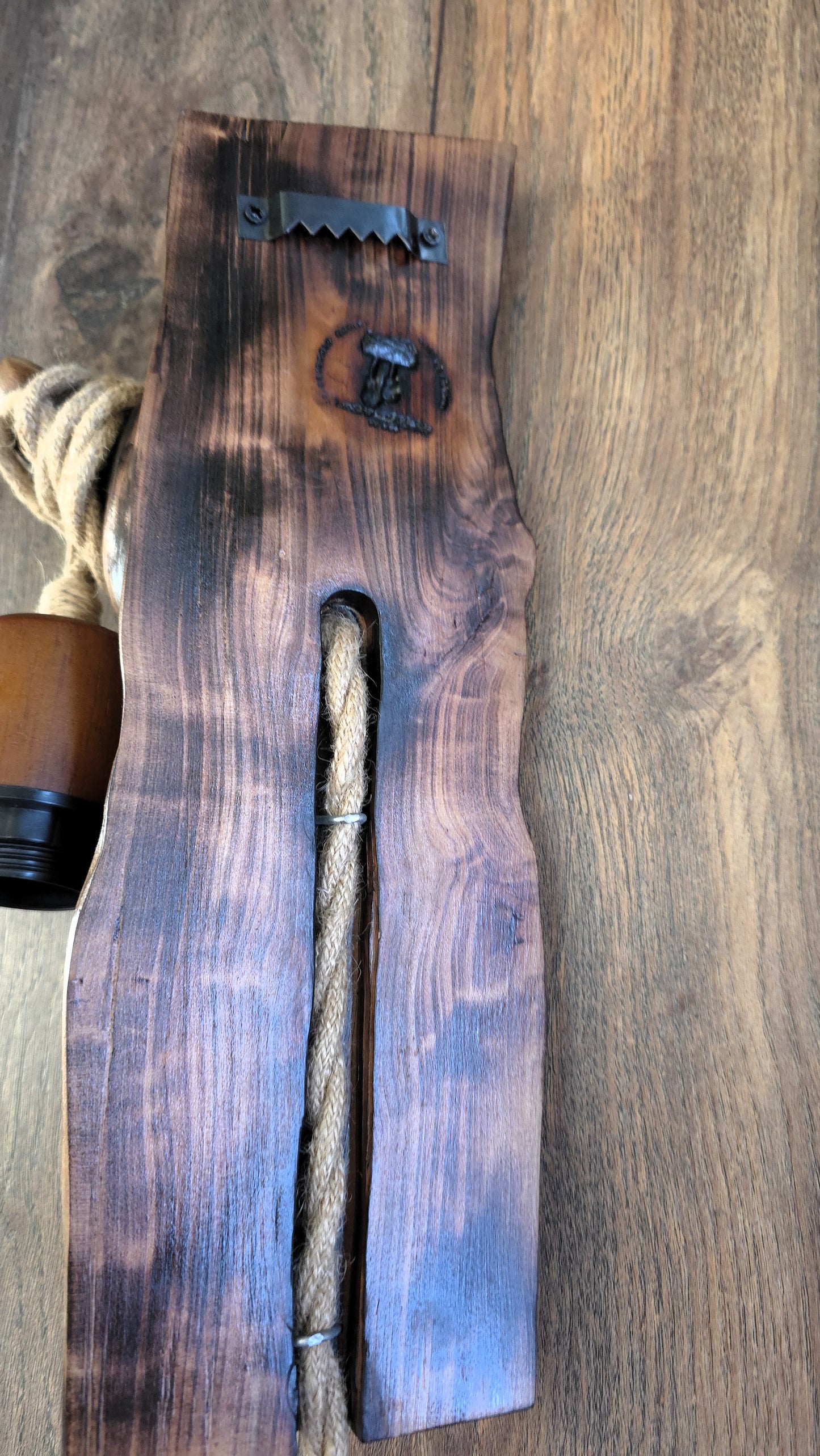 Set of 2 Rustic Apple Wood Wall Sconces – Handmade Plug-In Wall Lamps with Heart Edison Bulbs
