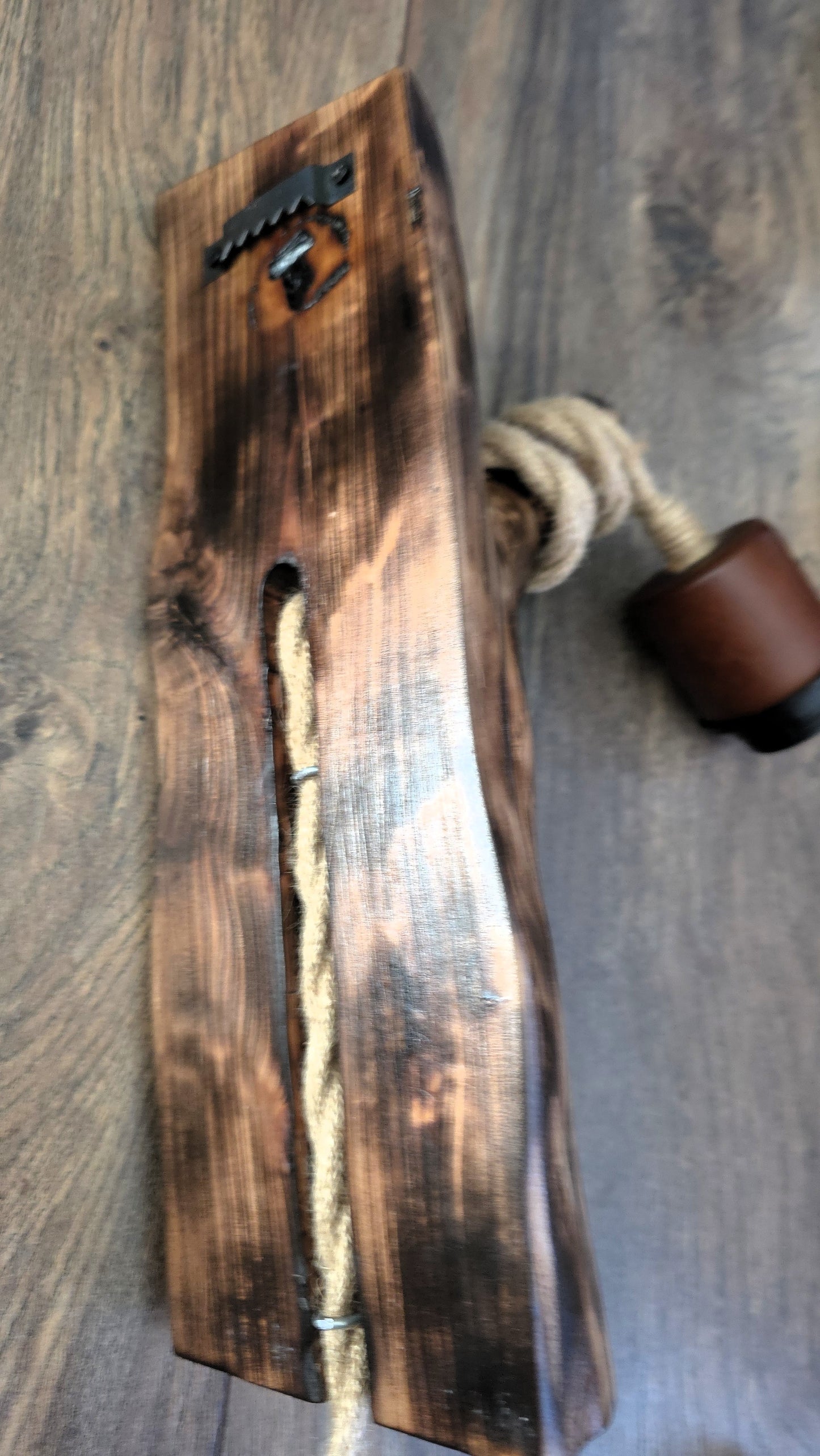Set of 2 Rustic Apple Wood Wall Sconces – Handmade Plug-In Wall Lamps with Heart Edison Bulbs