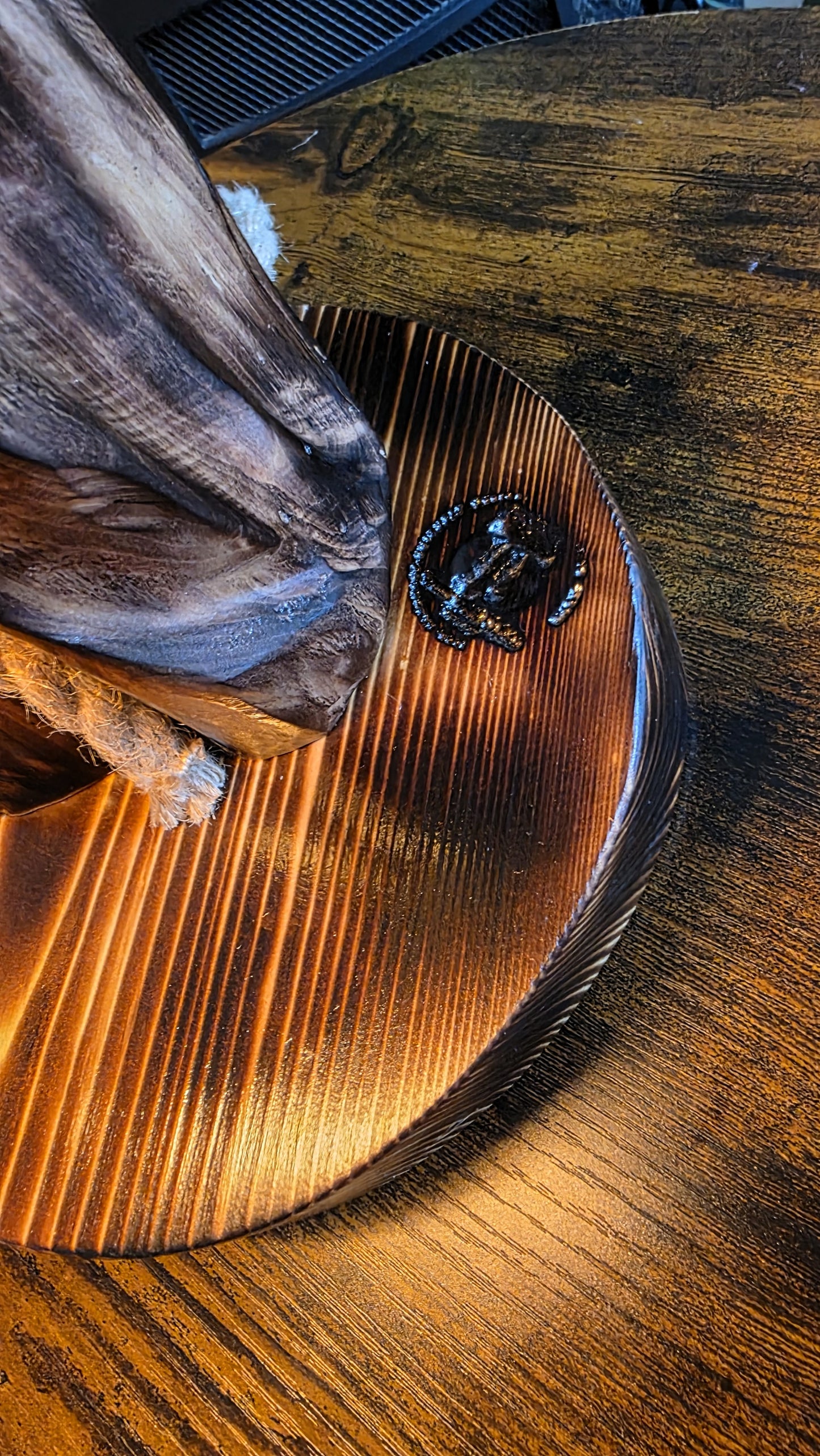 Rustic Owl Glow Lamp – Handcrafted Wooden Table Lamp with Love Bulb