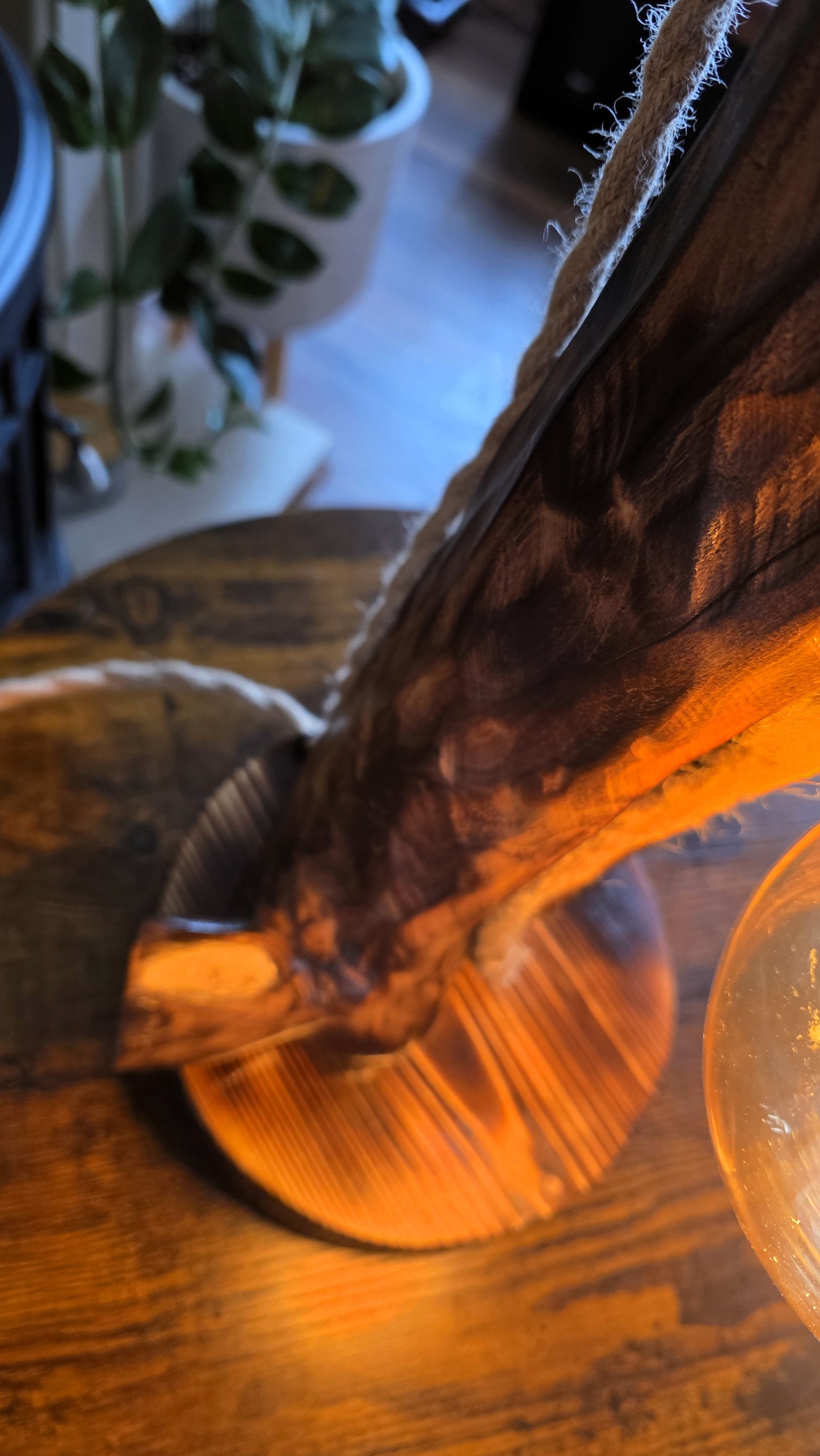 Rustic Owl Glow Lamp – Handcrafted Wooden Table Lamp with Love Bulb