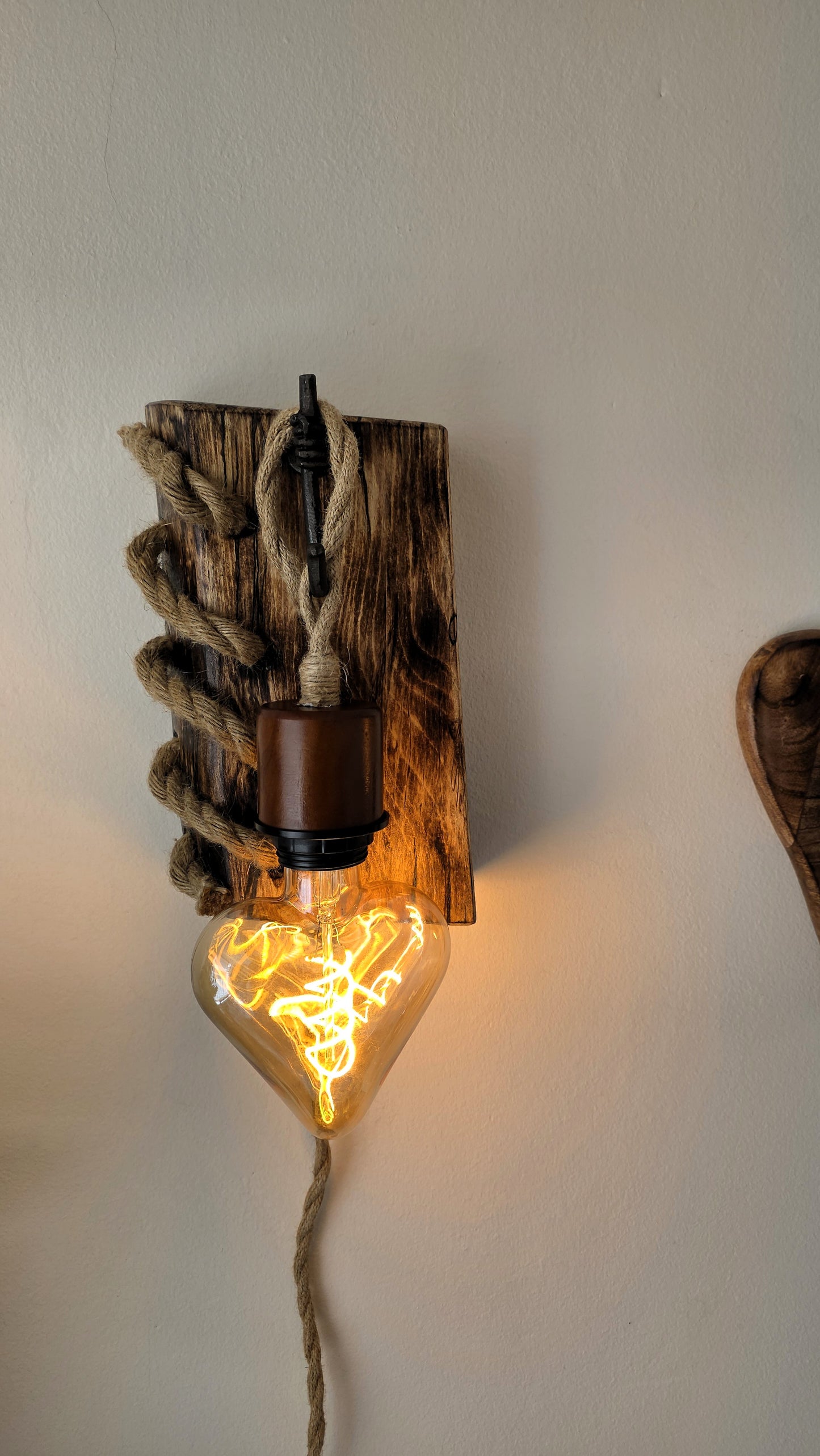 Handmade Beech Wood Wall Sconces – Set of 2 | Rustic Plug-In Lamps