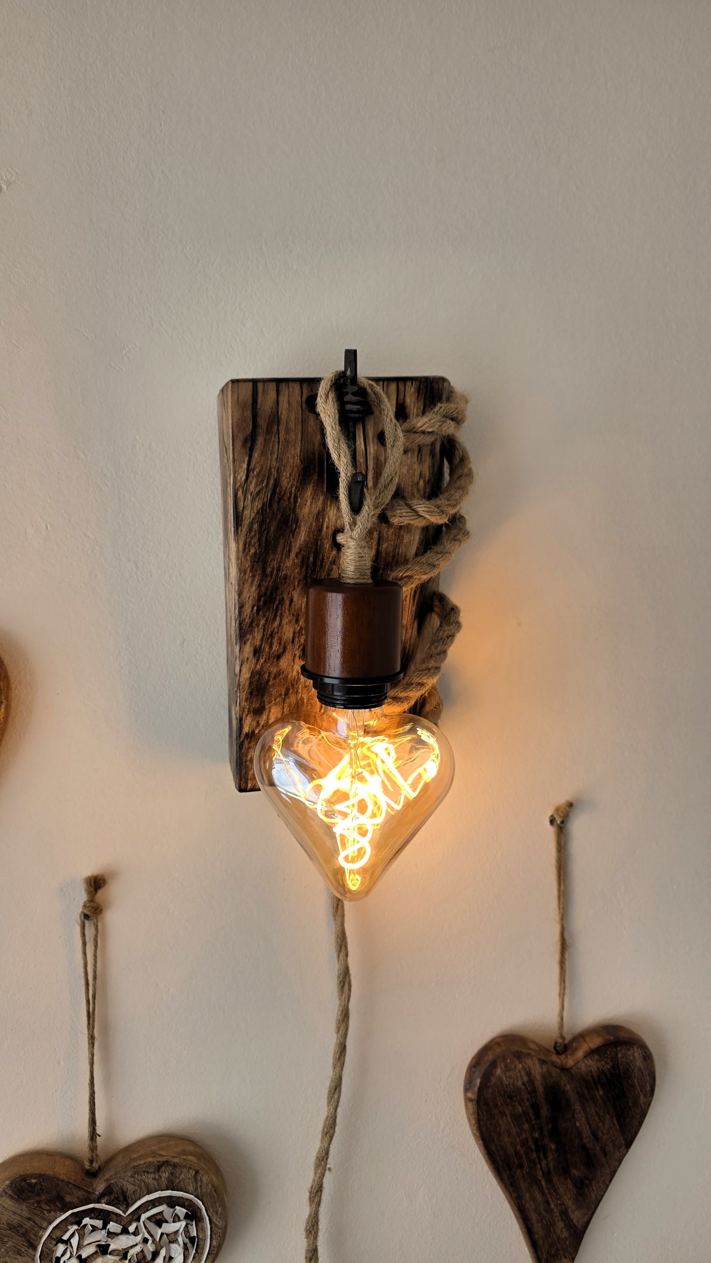 Handmade Beech Wood Wall Sconces – Set of 2 | Rustic Plug-In Lamps