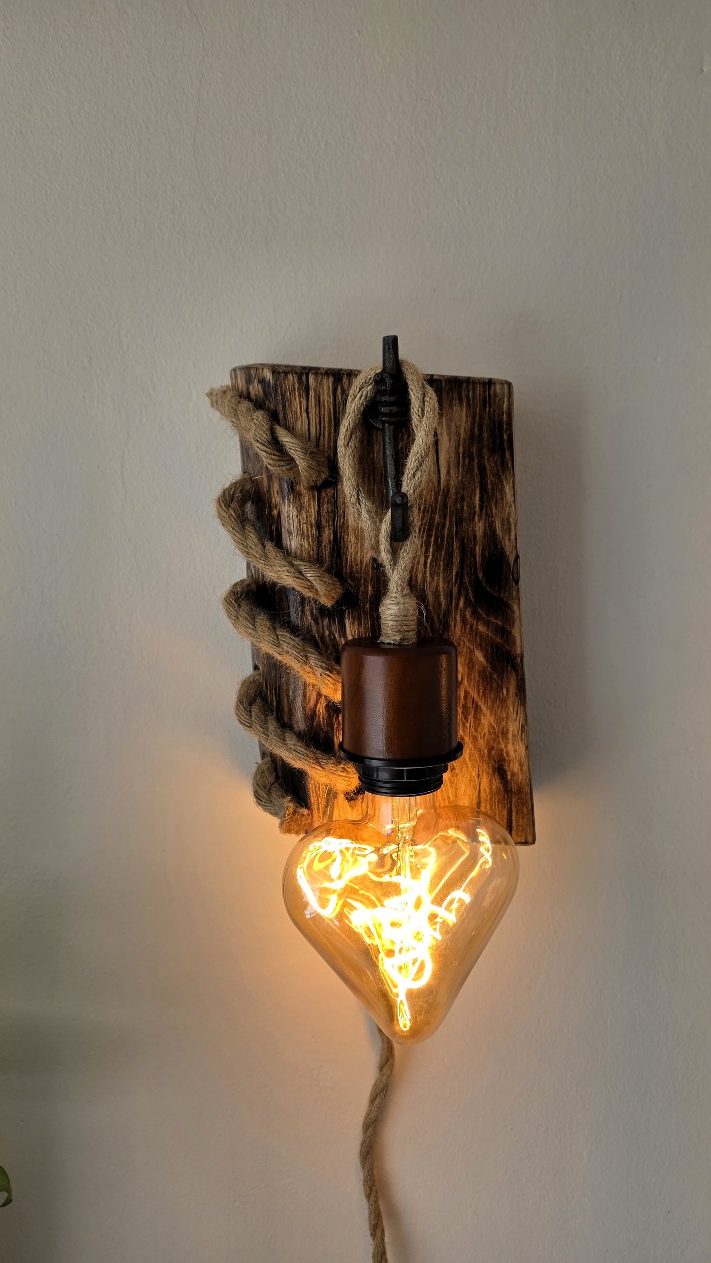 Handmade Beech Wood Wall Sconces – Set of 2 | Rustic Plug-In Lamps