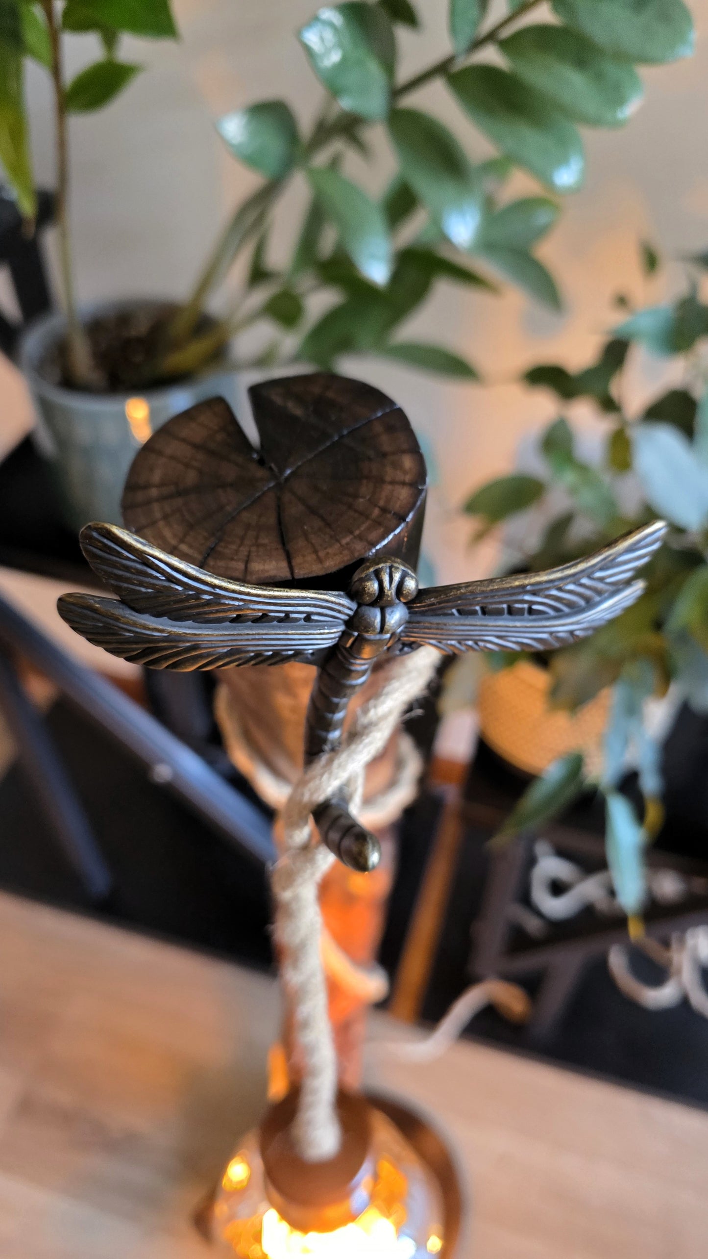 Dragonfly Glow – One-of-a-Kind Rustic Floor Lamp ✨