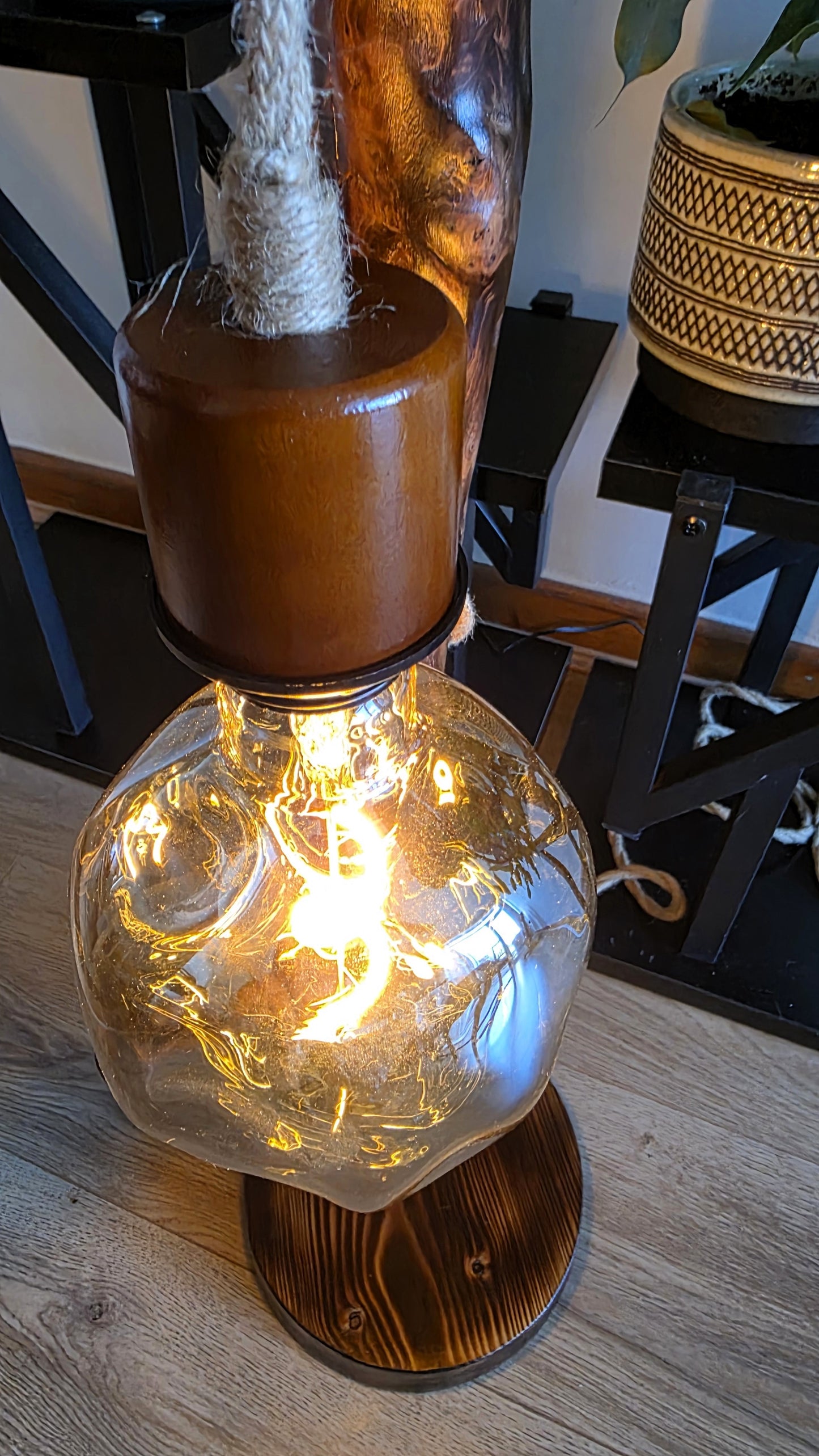 Dragonfly Glow – One-of-a-Kind Rustic Floor Lamp ✨