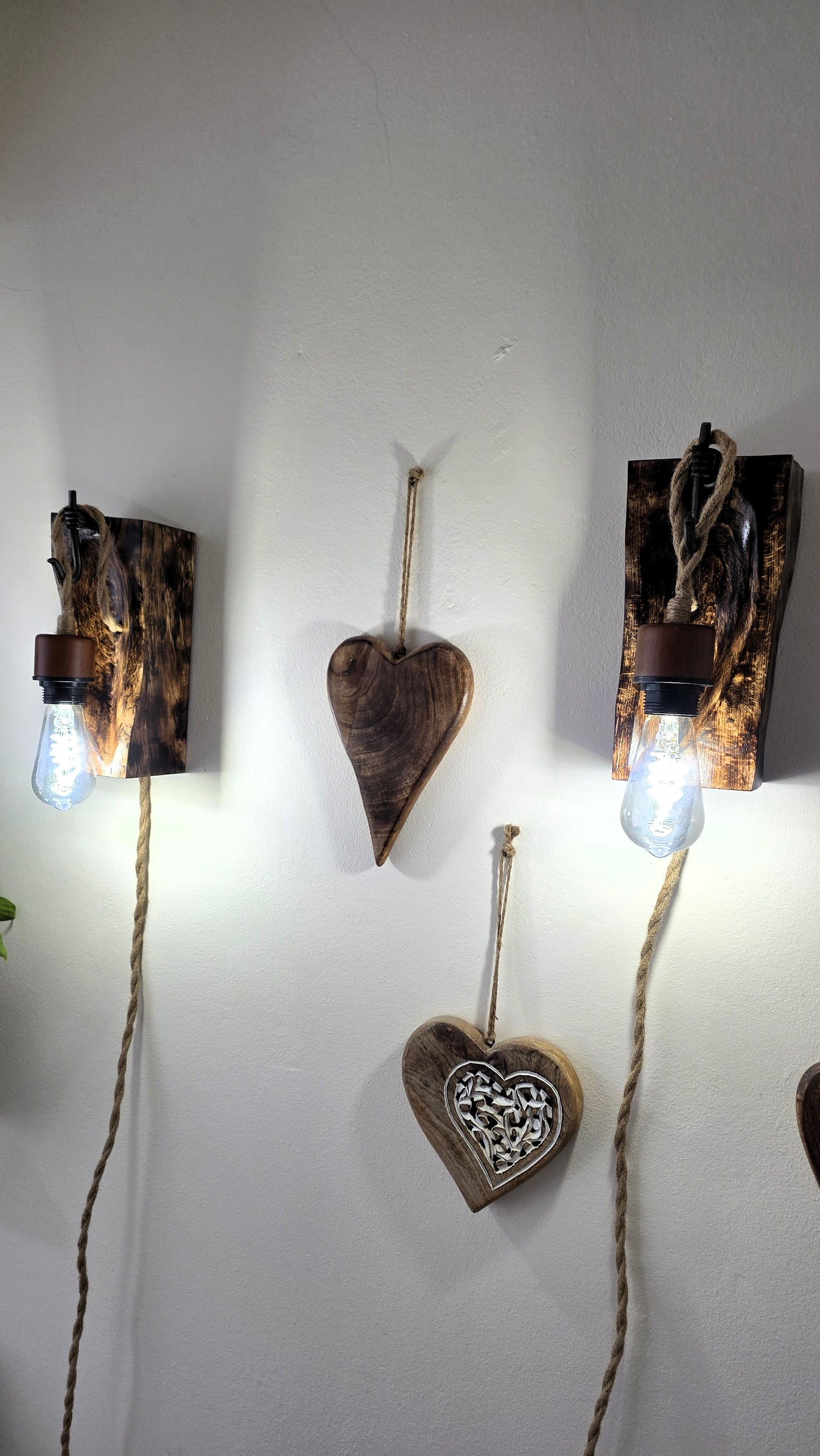 Handcrafted Beech Wood Wall Sconces – Set of 2 🪵✨