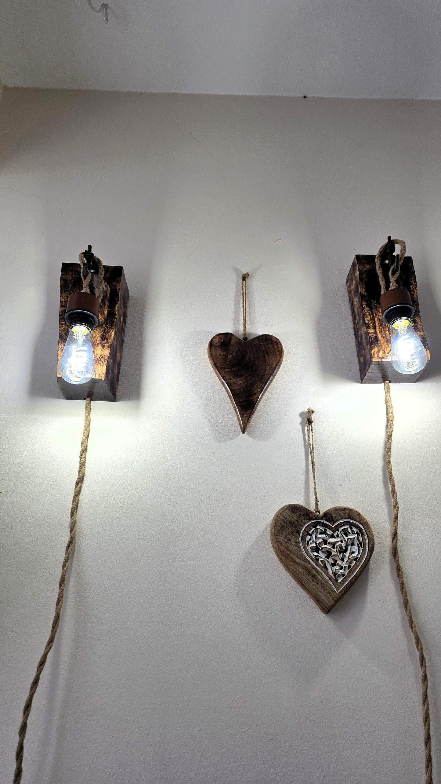 Handcrafted Beech Wood Wall Sconces – Set of 2 🪵✨