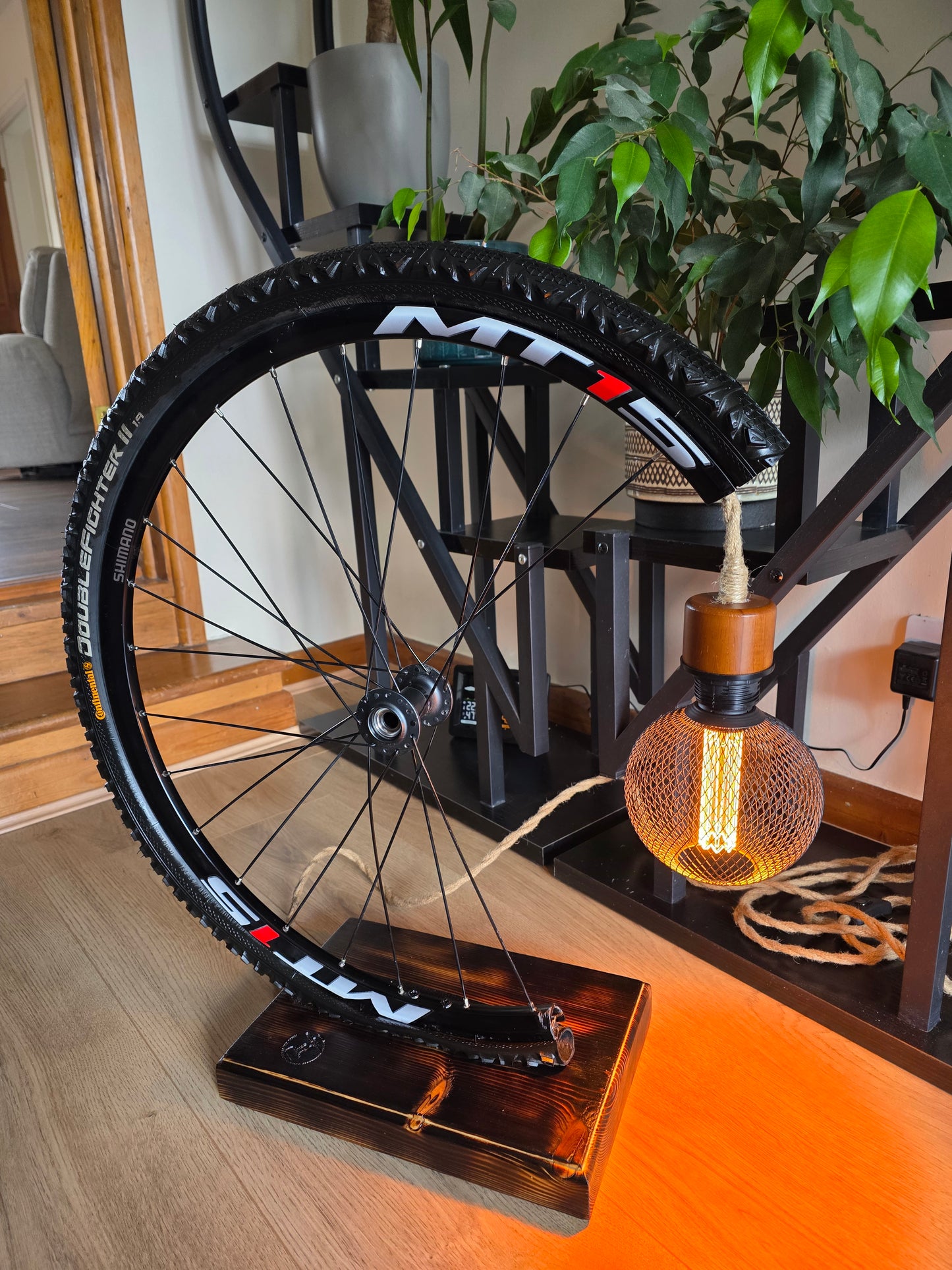 Upcycled Bicycle Wheel Floor Lamp – Handmade Industrial Lighting