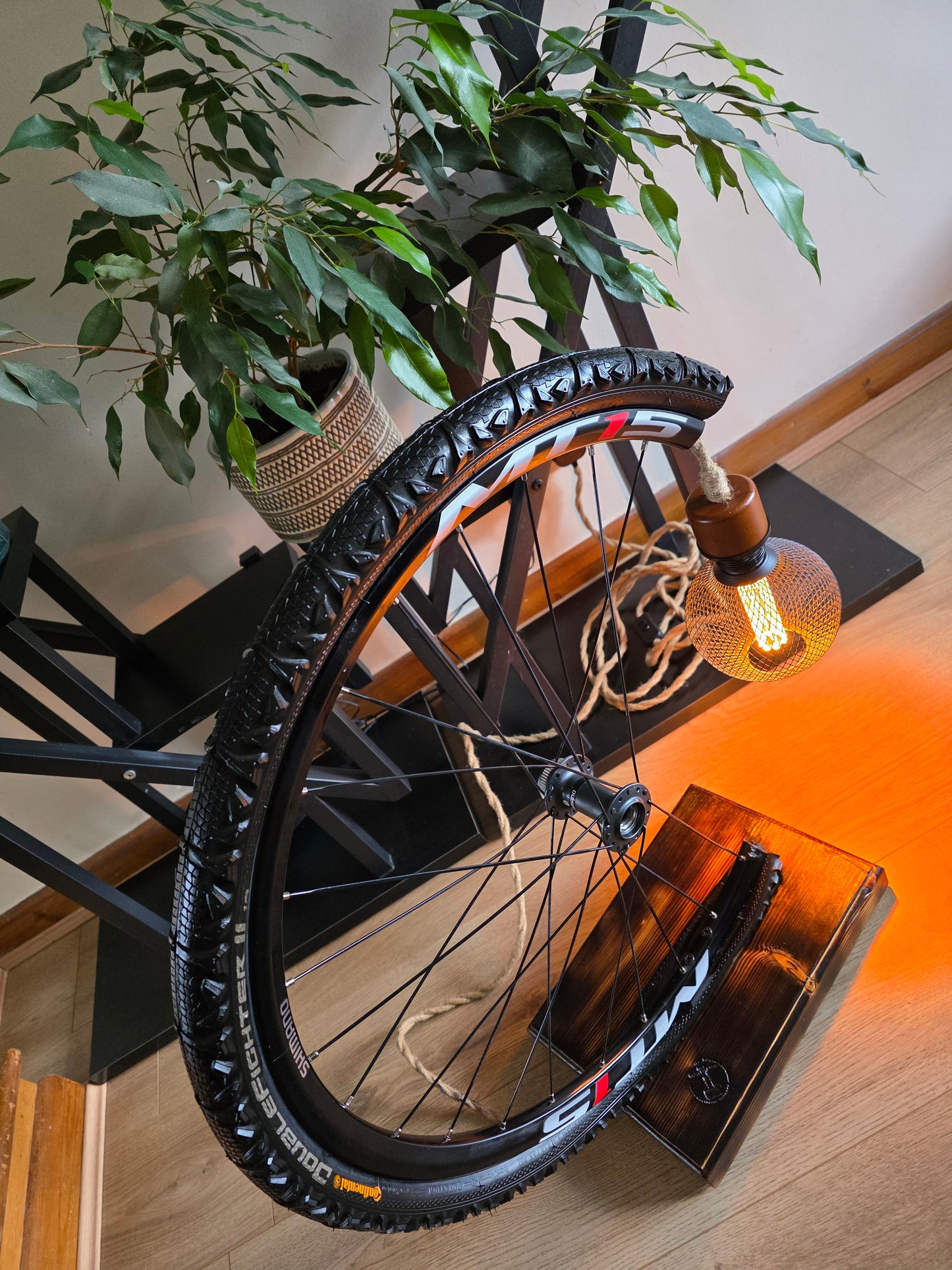 Upcycled Bicycle Wheel Floor Lamp – Handmade Industrial Lighting