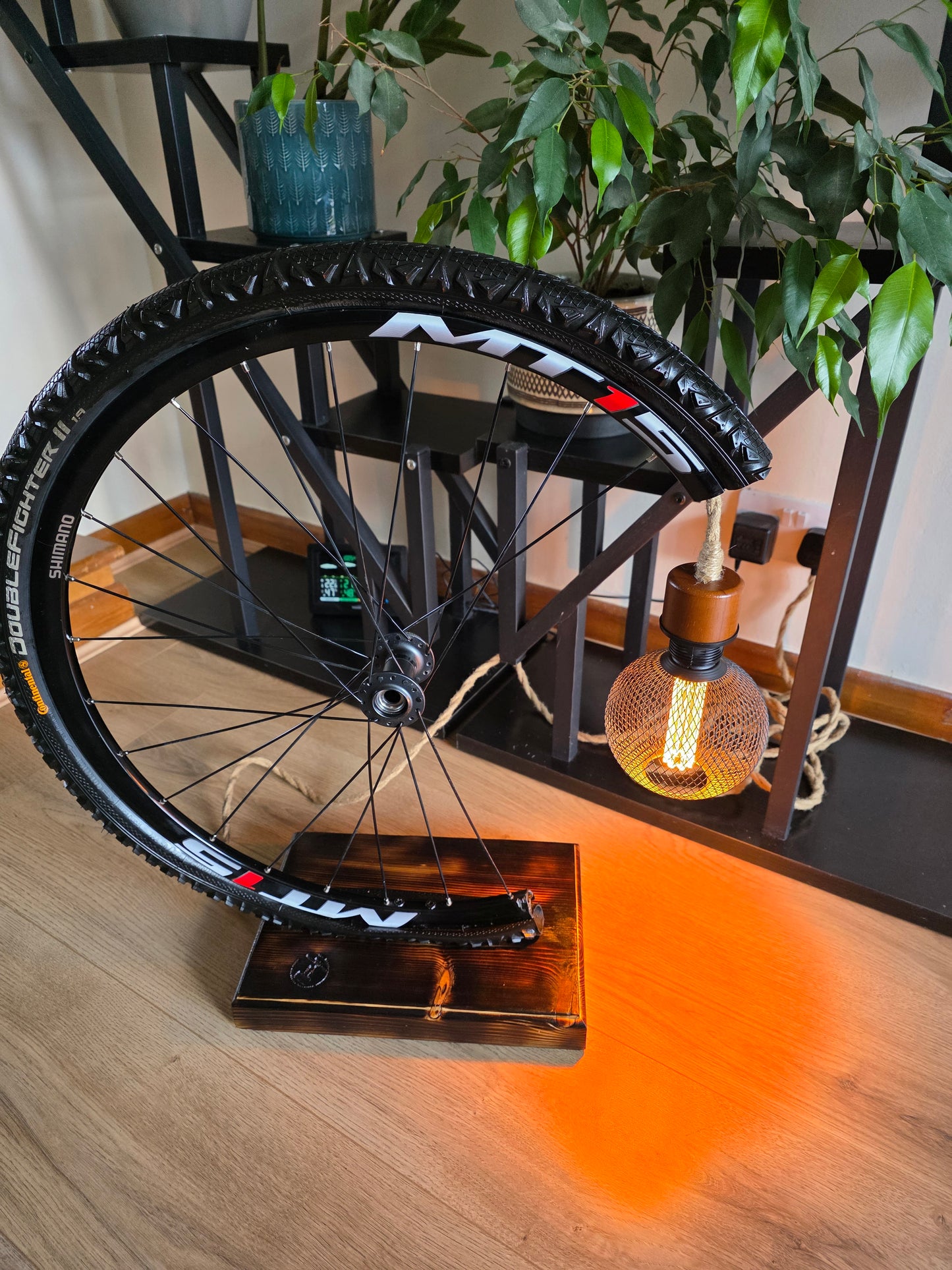 Upcycled Bicycle Wheel Floor Lamp – Handmade Industrial Lighting