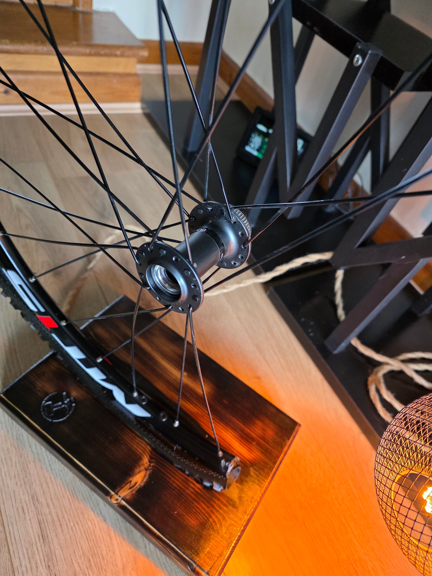 Upcycled Bicycle Wheel Floor Lamp – Handmade Industrial Lighting