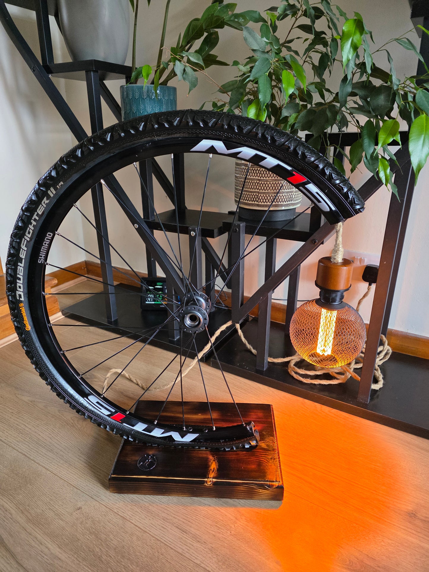 Upcycled Bicycle Wheel Floor Lamp – Handmade Industrial Lighting