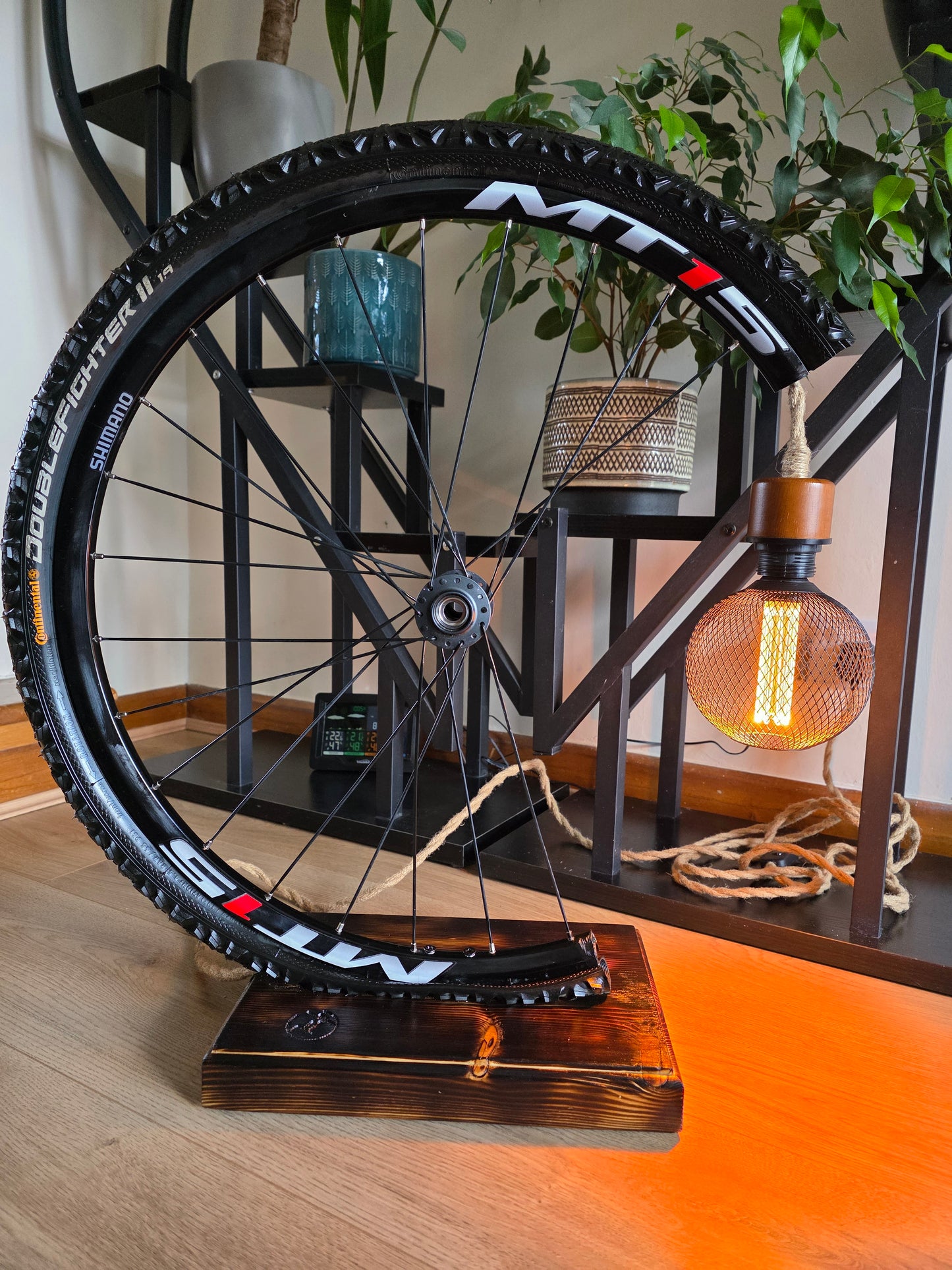 Upcycled Bicycle Wheel Floor Lamp – Handmade Industrial Lighting