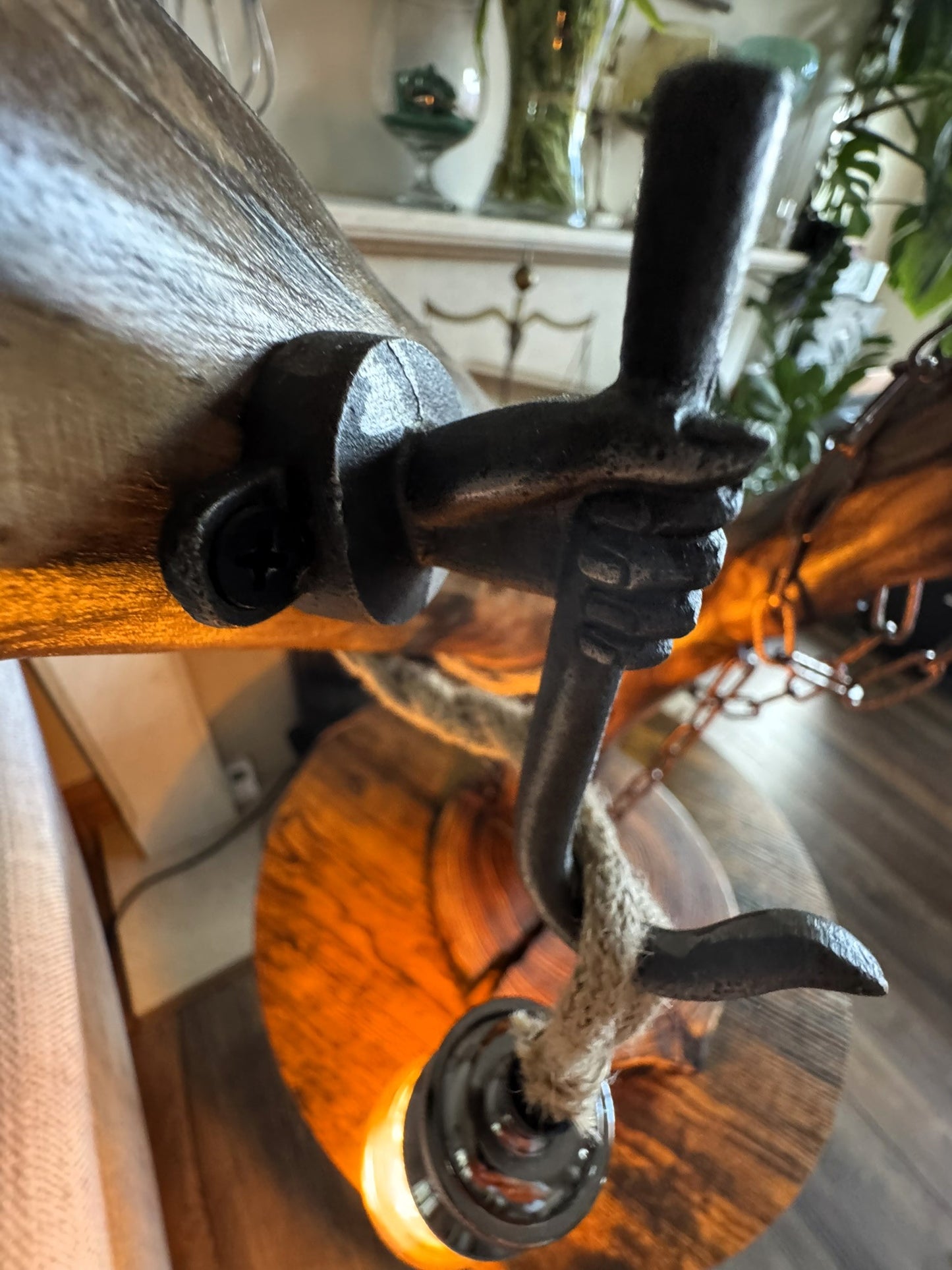 unique handmade wooden lamp