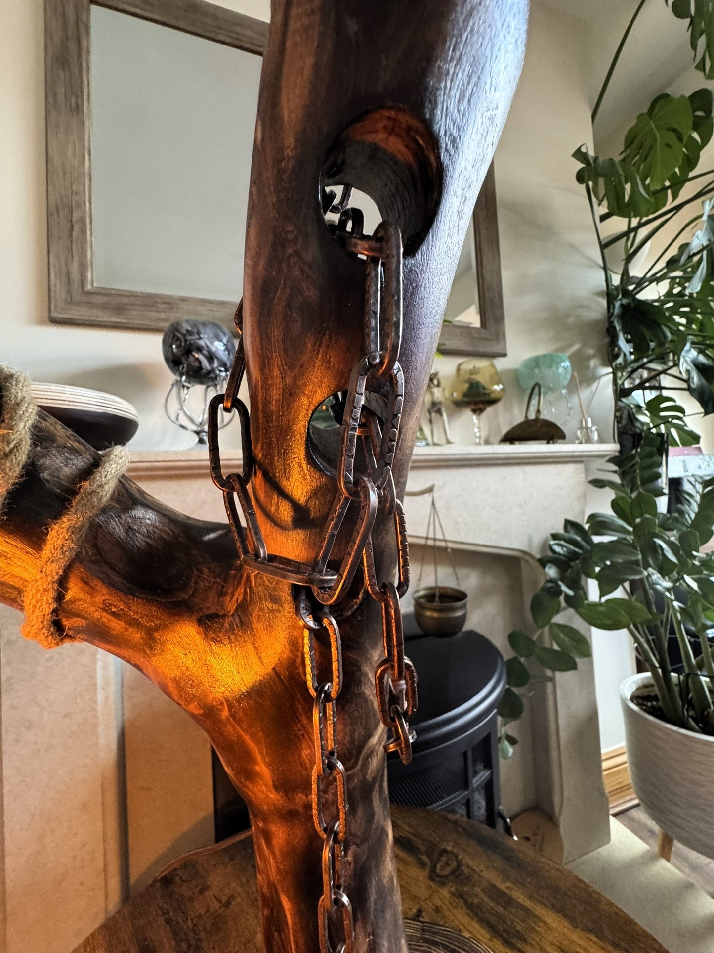 unique handmade wooden lamp