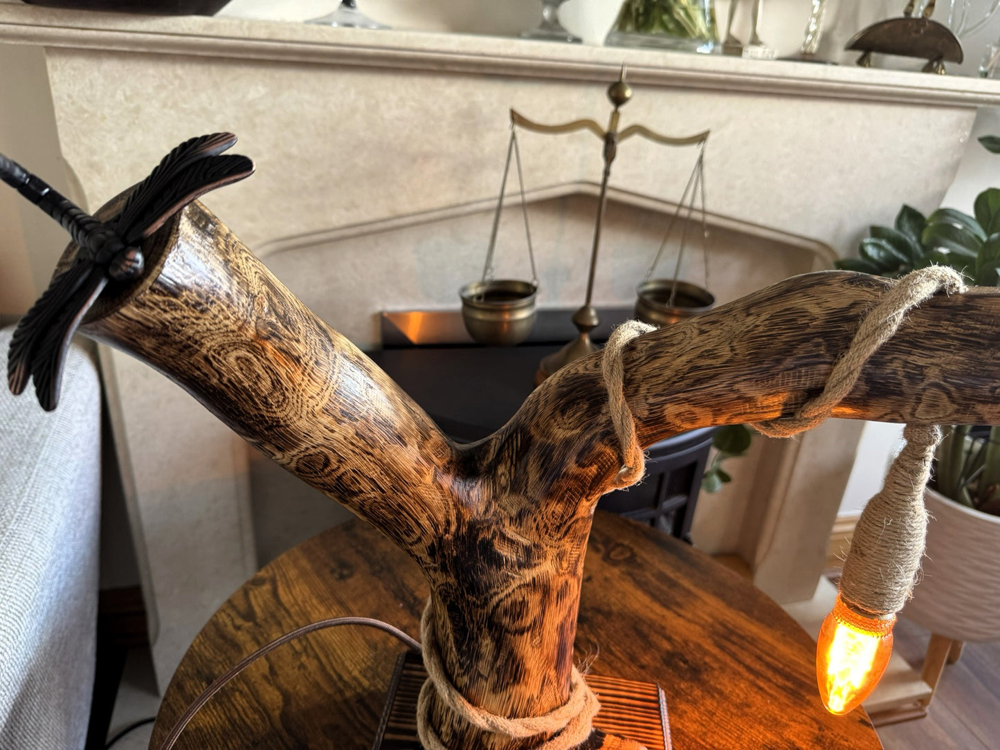 unique handmade wooden lamp