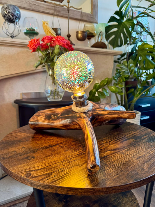 Handmade Wooden Lamp – Natural Rustic Elegance