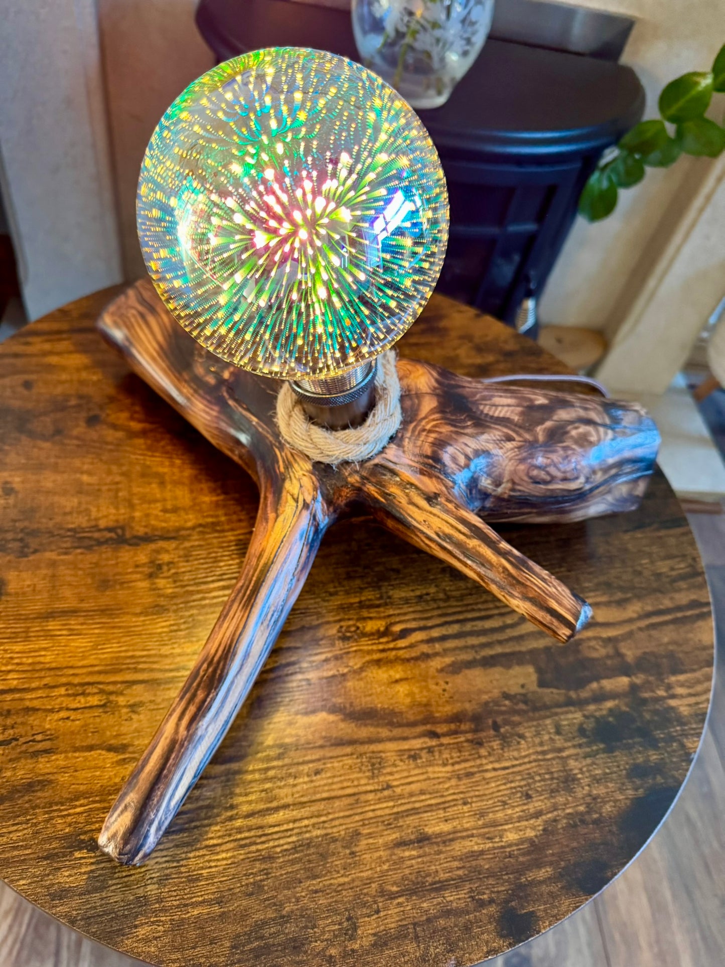 Handmade Wooden Lamp – Natural Rustic Elegance