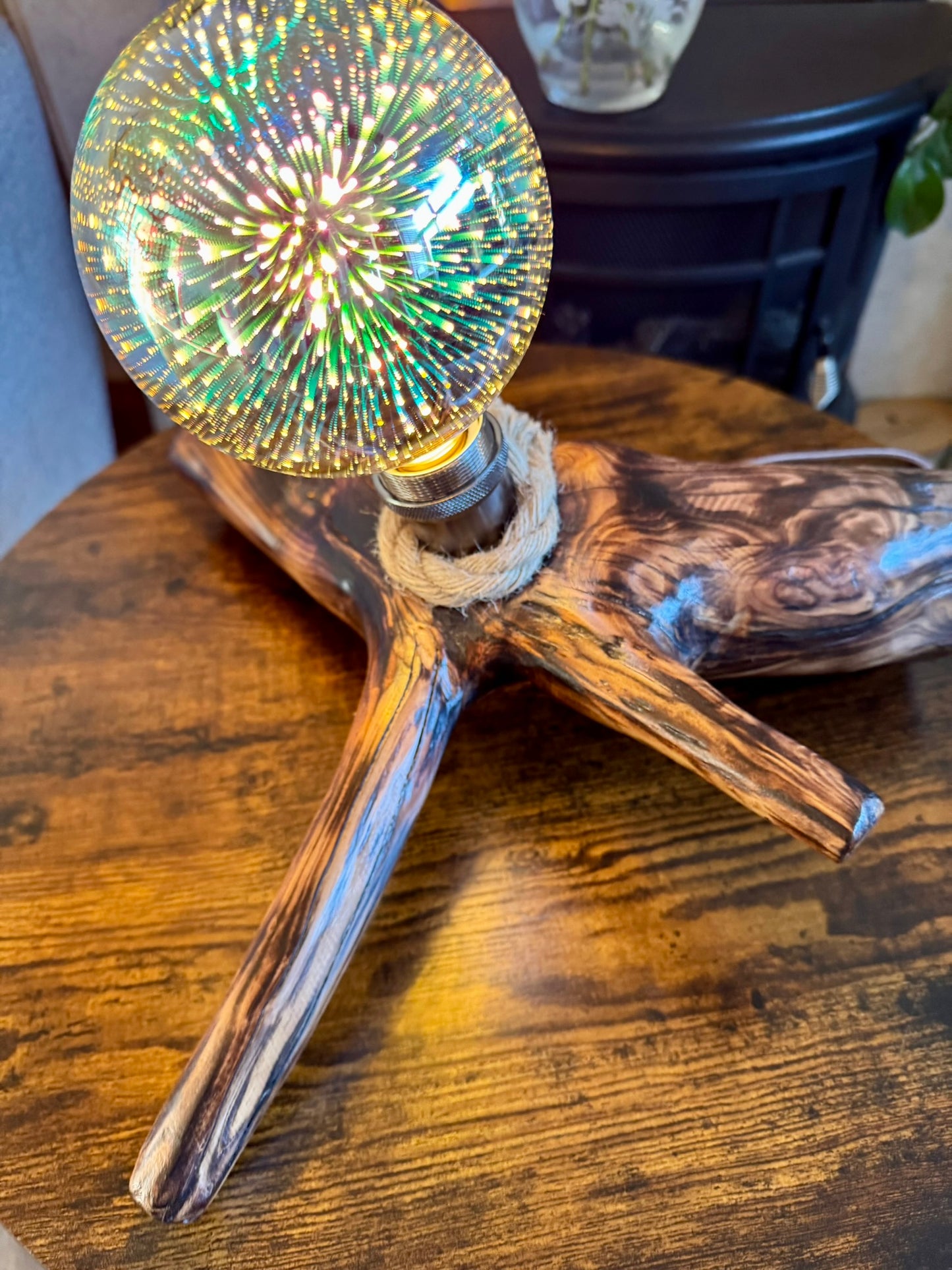 Handmade Wooden Lamp – Natural Rustic Elegance