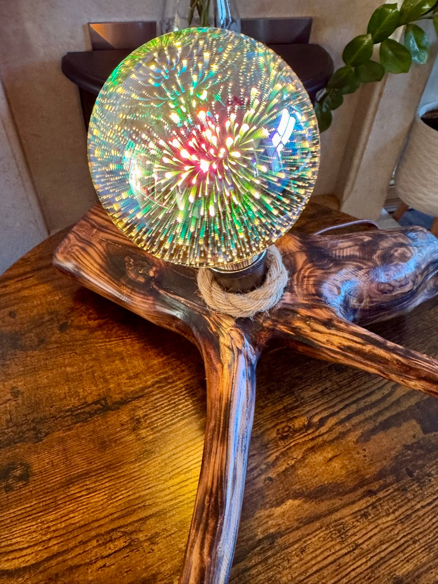 Handmade Wooden Lamp – Natural Rustic Elegance