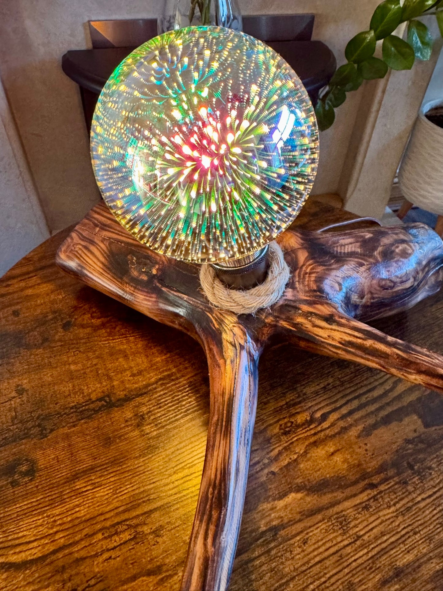 Handmade Wooden Lamp – Natural Rustic Elegance