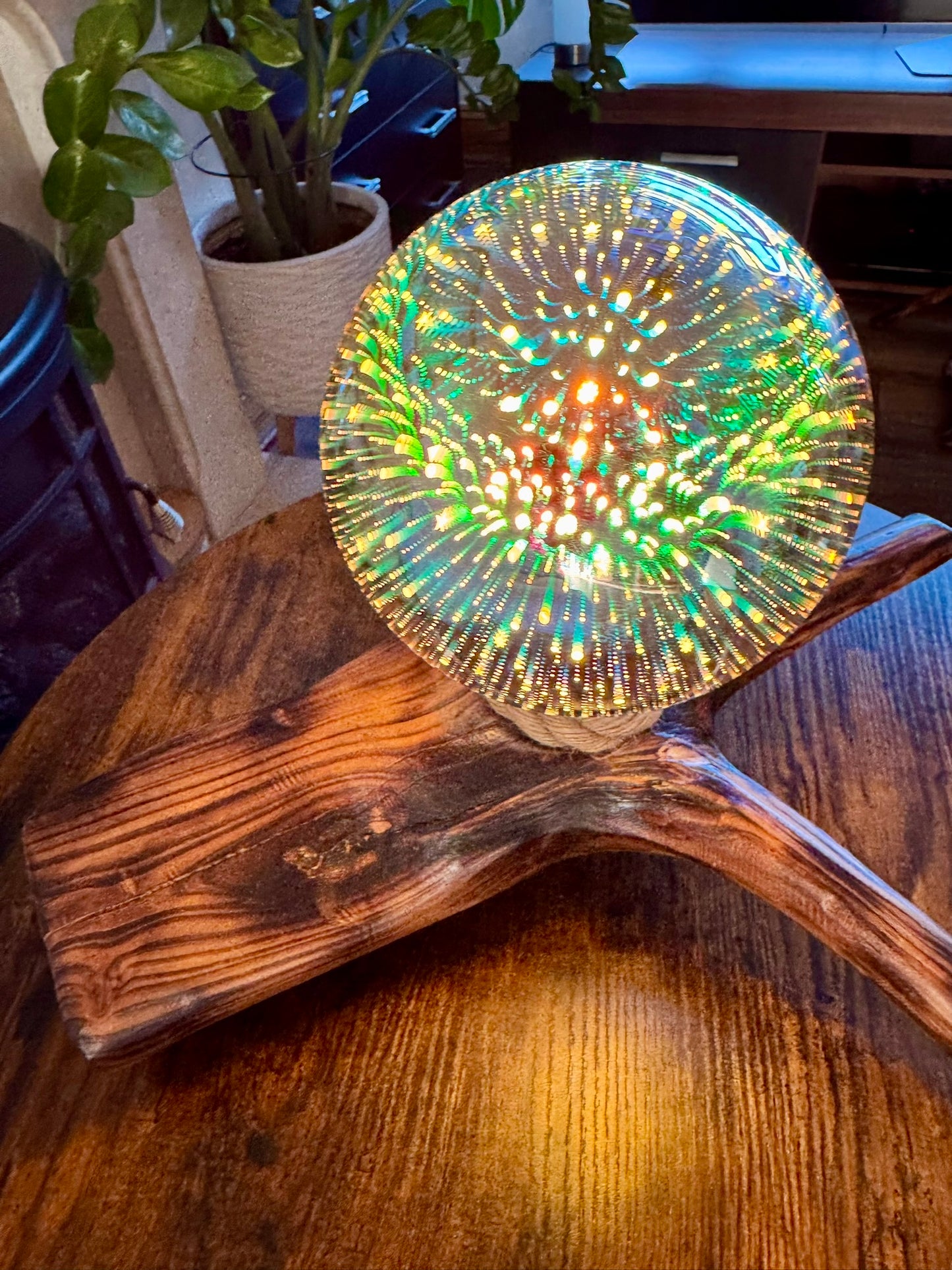 Handmade Wooden Lamp – Natural Rustic Elegance