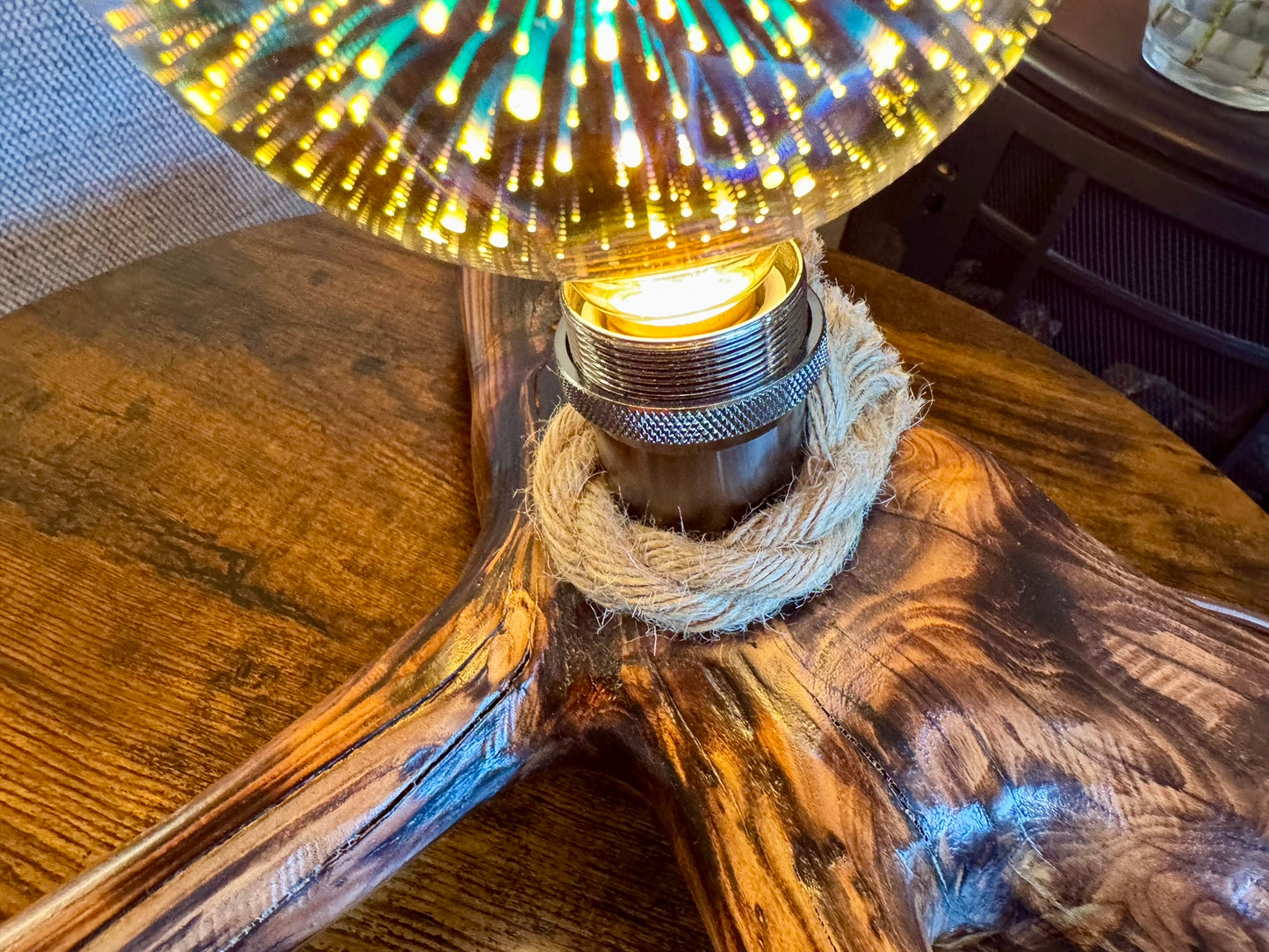 Handmade Wooden Lamp – Natural Rustic Elegance