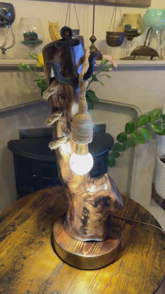 Eco Rustic Wooden Lamp – Handmade Lighting